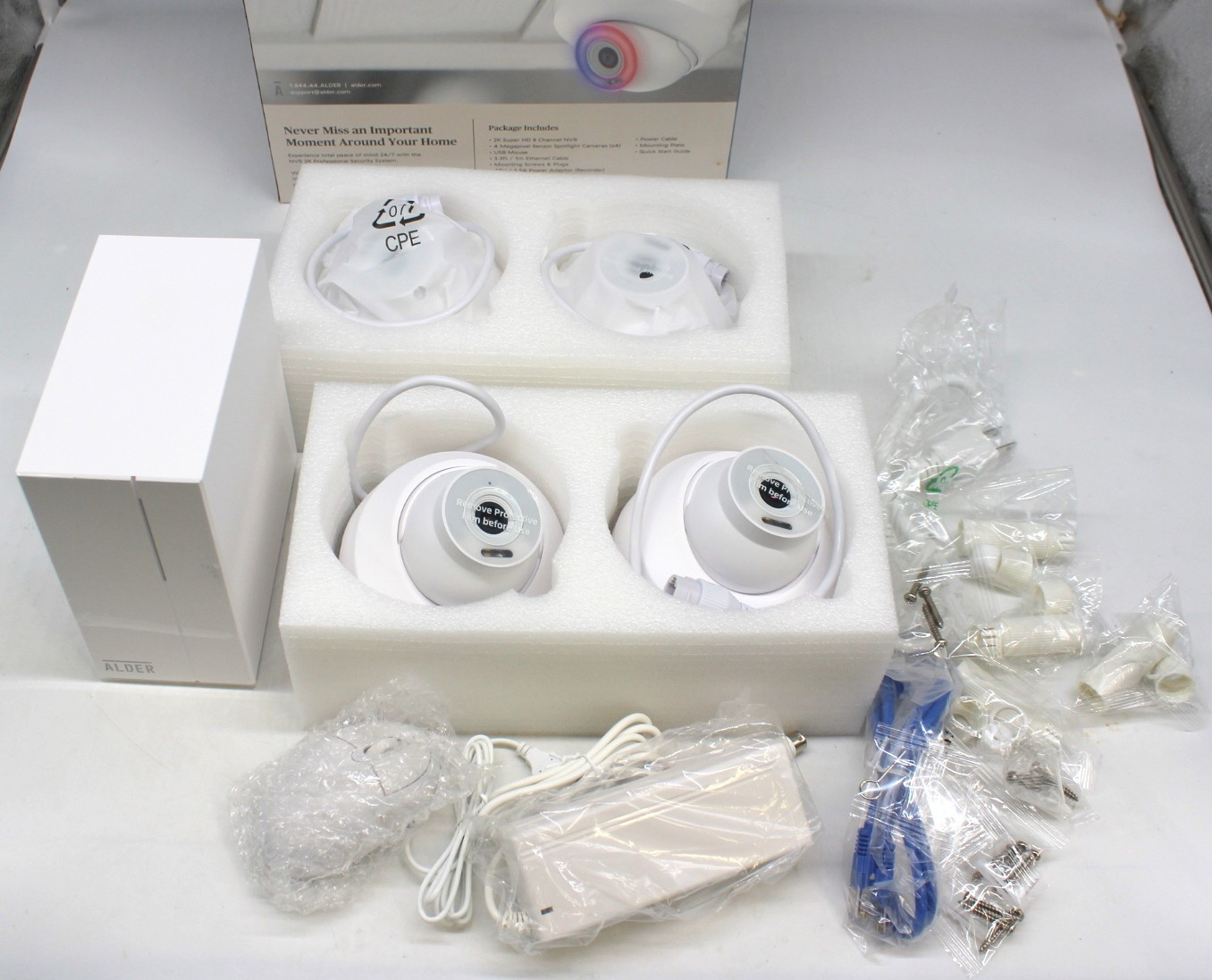 Alder NVR 4 Camera Security System 2K Super HD AI Human Detection Night Vision