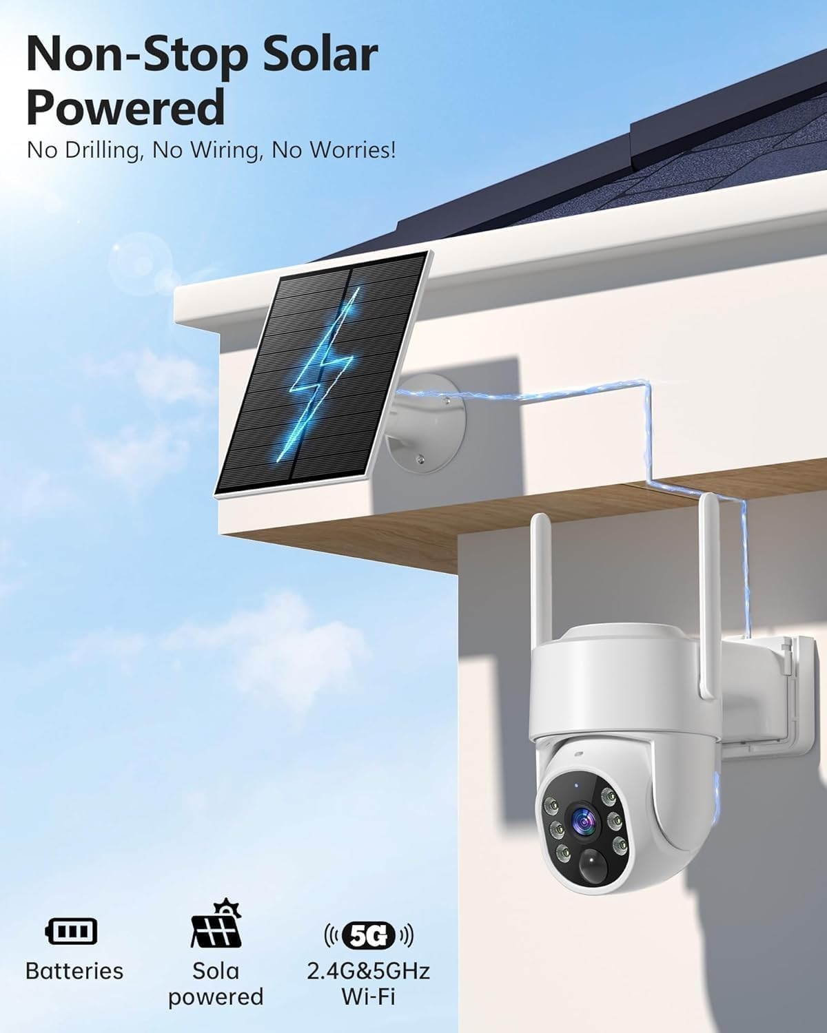 High-Performance 2K Solar Security Cameras: Wireless, Weatherproof, 4-Pack