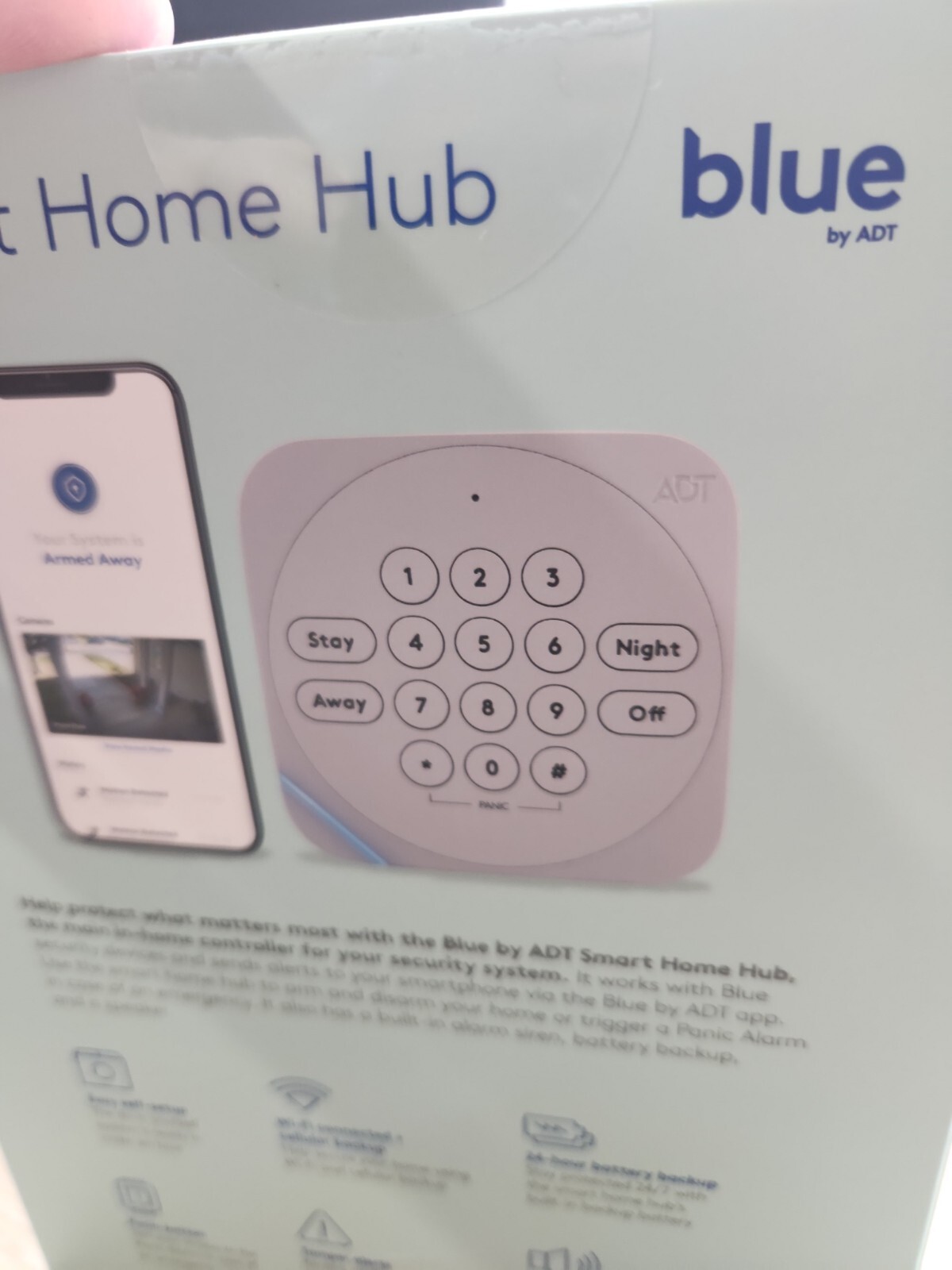 12 Pcs. Blue By ADT Smart Home Full Security System With Outdoor Camera-OPEN BOX