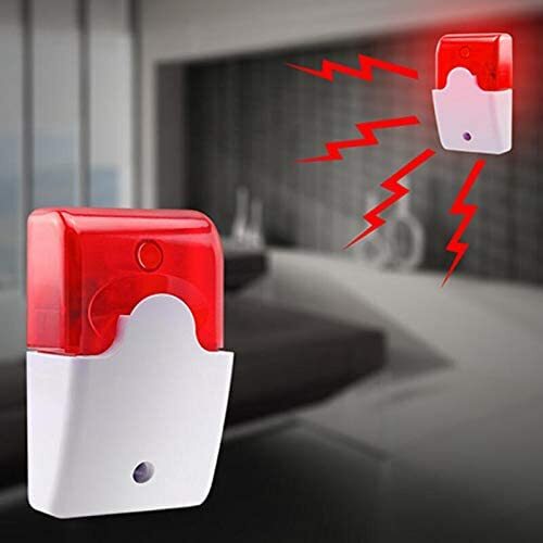 DC9 to 12V Wired Strobe Siren Red Light Sound Flash Buzzer Siren Home Security