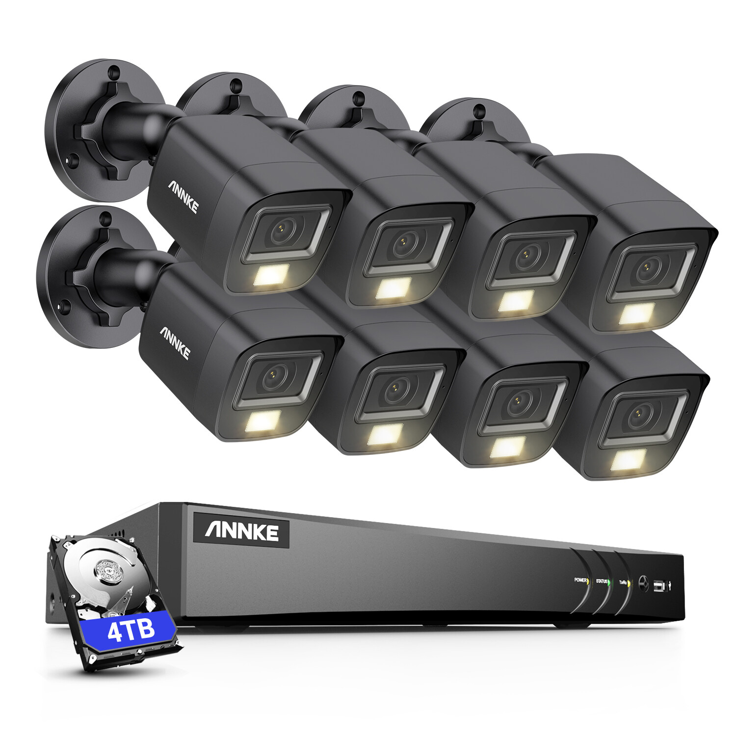 ANNKE 8CH DVR 5MP 4K Video CCTV Security Camera System AI Detection Color Night