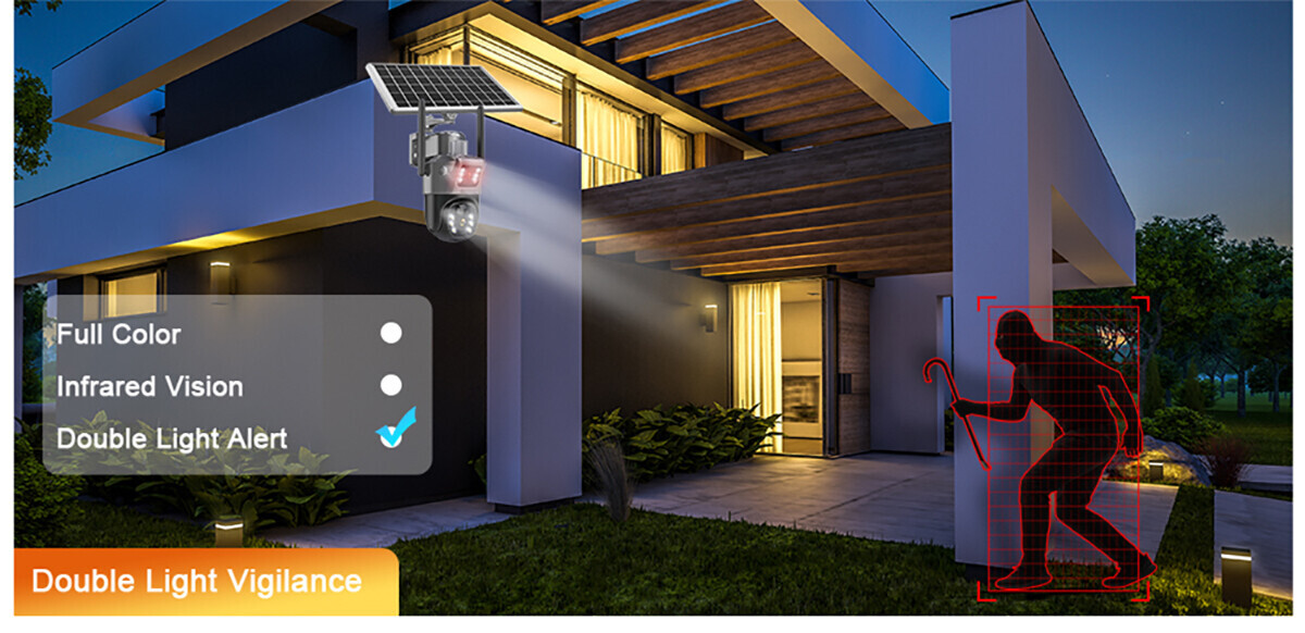 WiFi 4MP Wireless Solar Power PTZ Camera Security CCTV Surveillance Home Outdoor