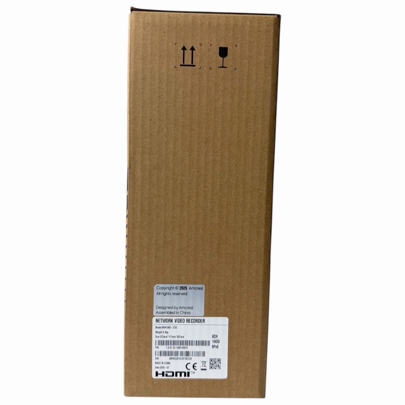Amcrest 5MP 4K 8CH PoE NVR Security System NV4108E-B1276EB4-2TB (Black) SEALED
