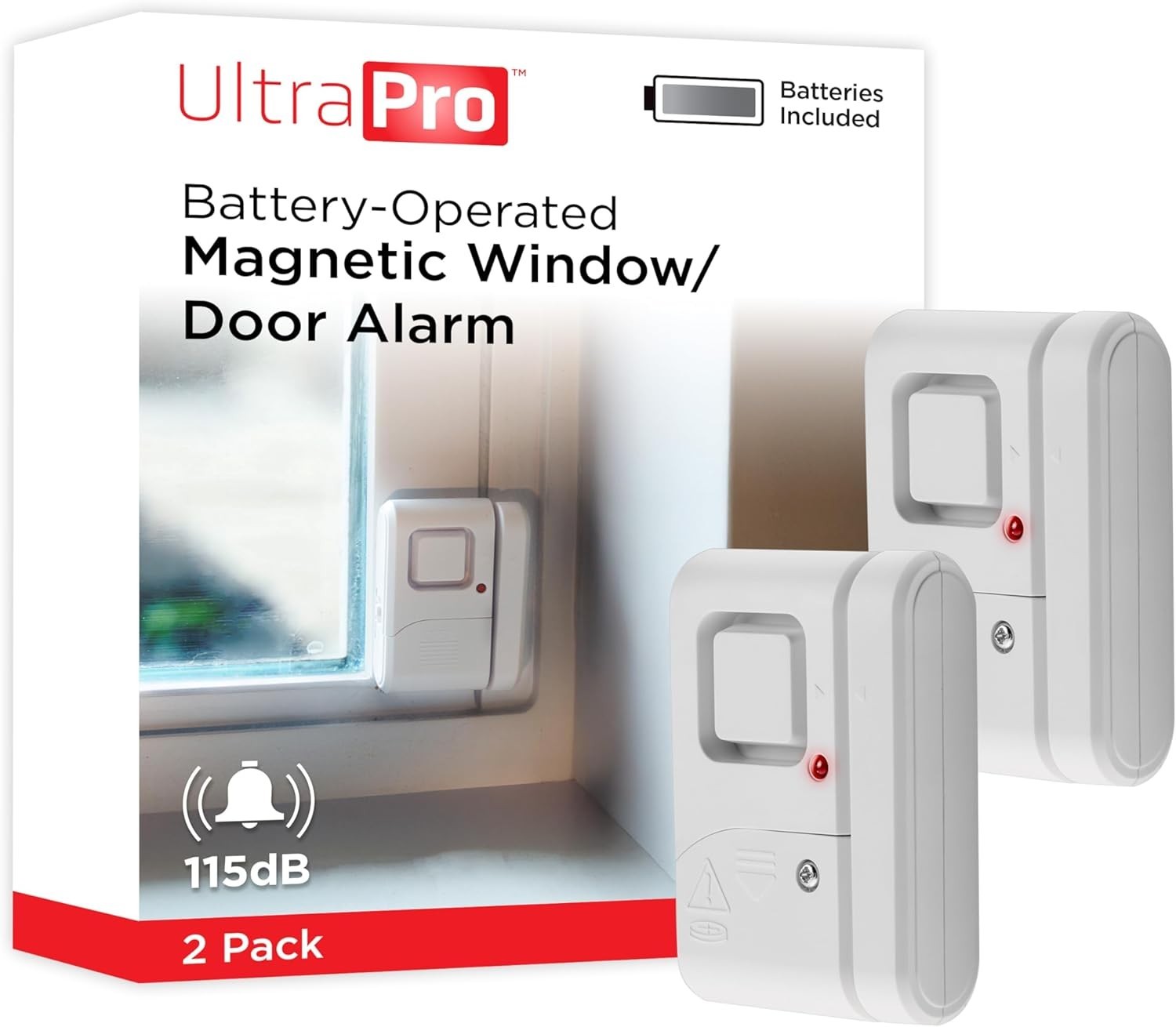 Personal Security Window/Door Alarm, 2-Pack – Easy Install & 120dB Protection