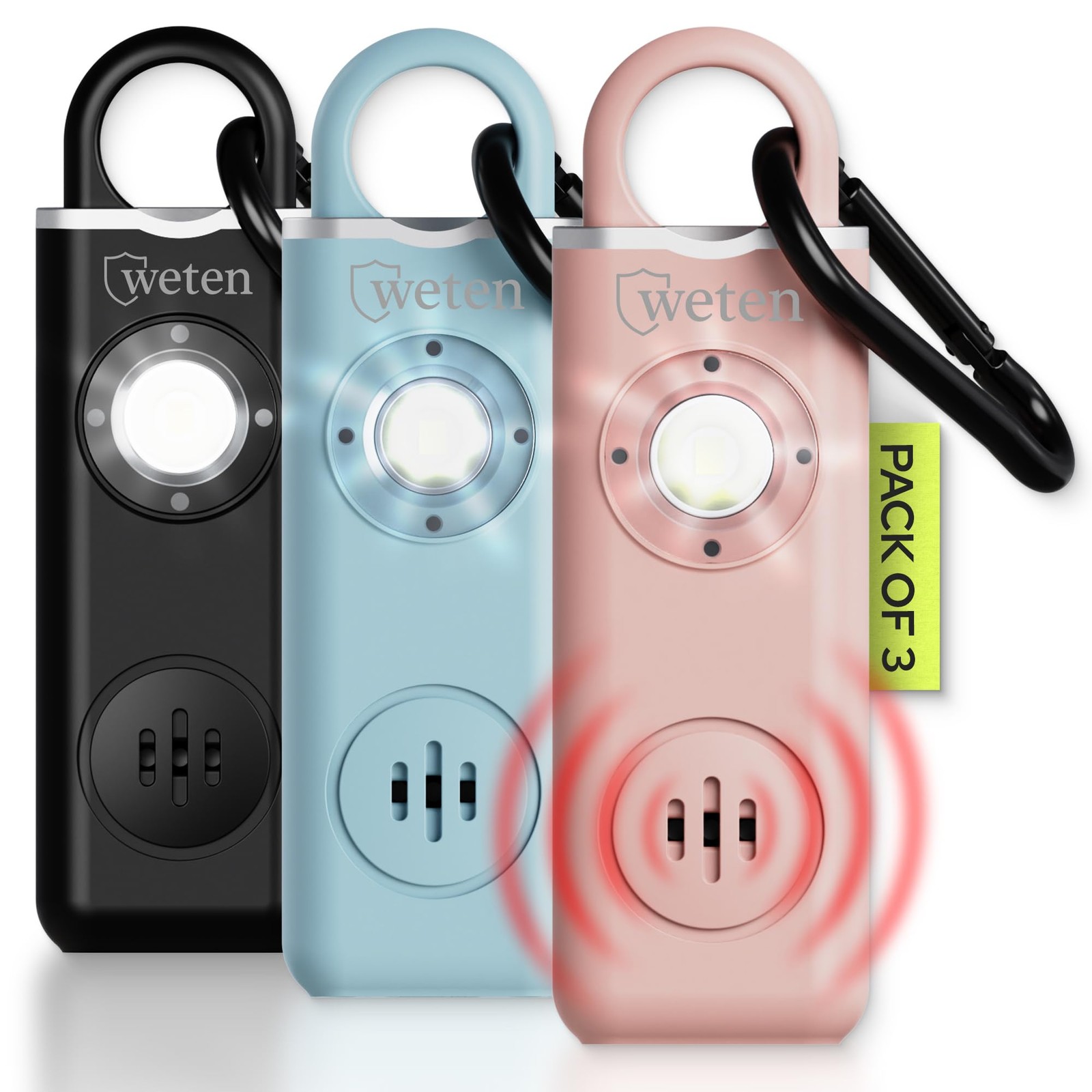 Personal Safety Alarm for Women – 130dB Loud Panic Siren Keychain 3 Pack – Ra…