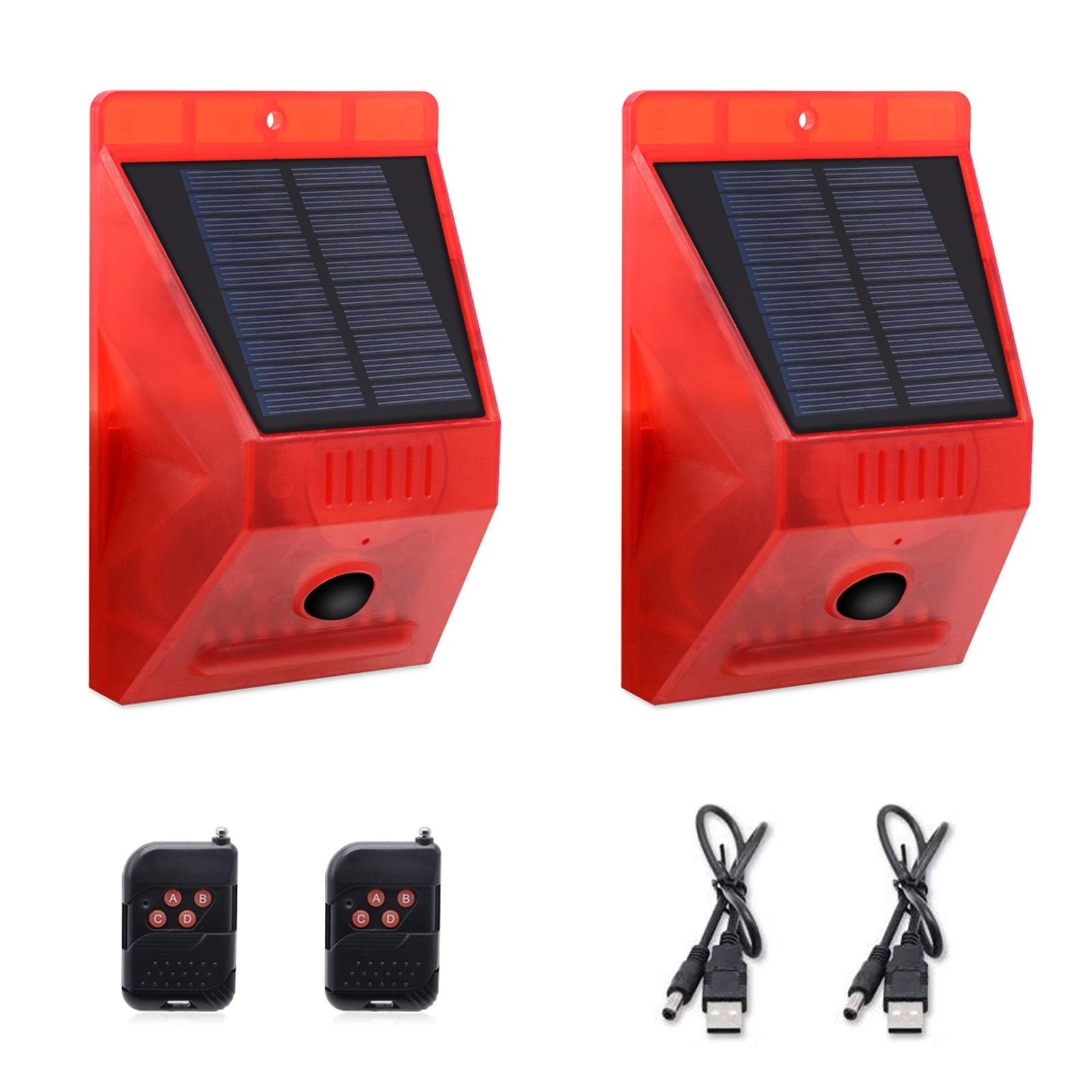 Solar Motion Sensor Alarm Outdoor,Solar Alarm Motion Detector with Sound, 129…