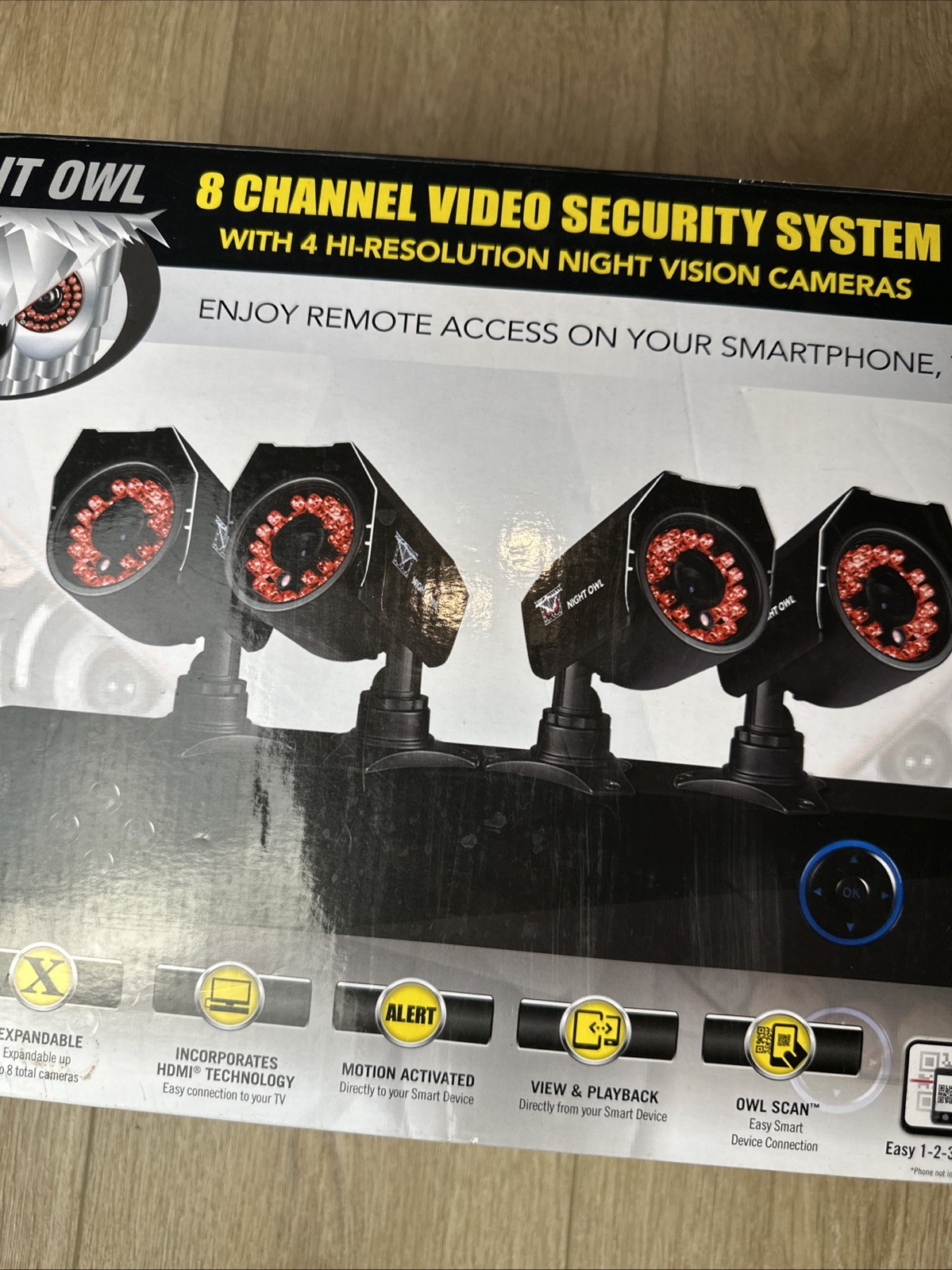 Night Owl 960H Video Security 500GB DVR System 8 Channel 4 Cameras New Open Box