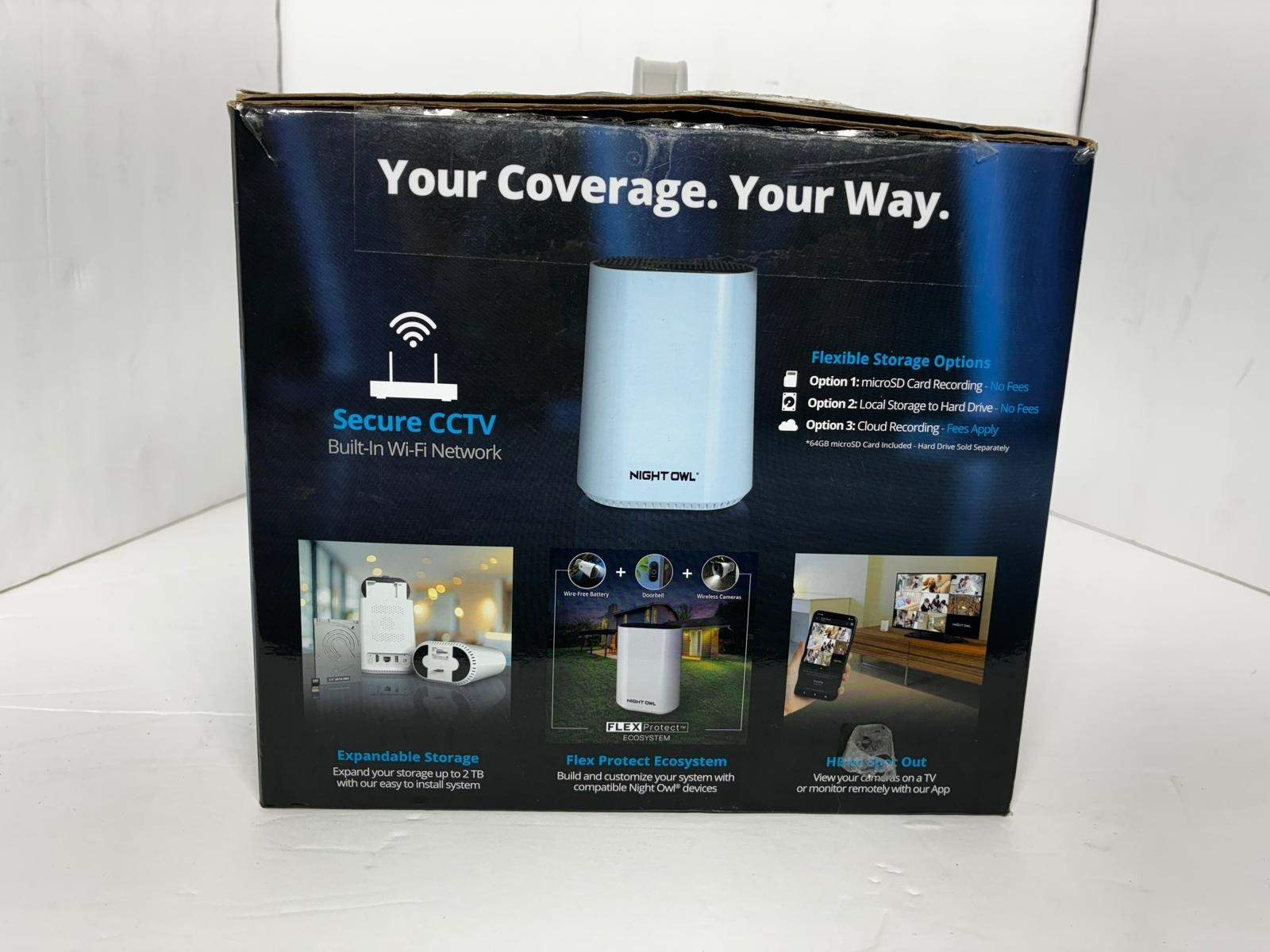 Night Owl 8-Channel 2K 64GB Hub Recorder Security System with 3-Battery Solar