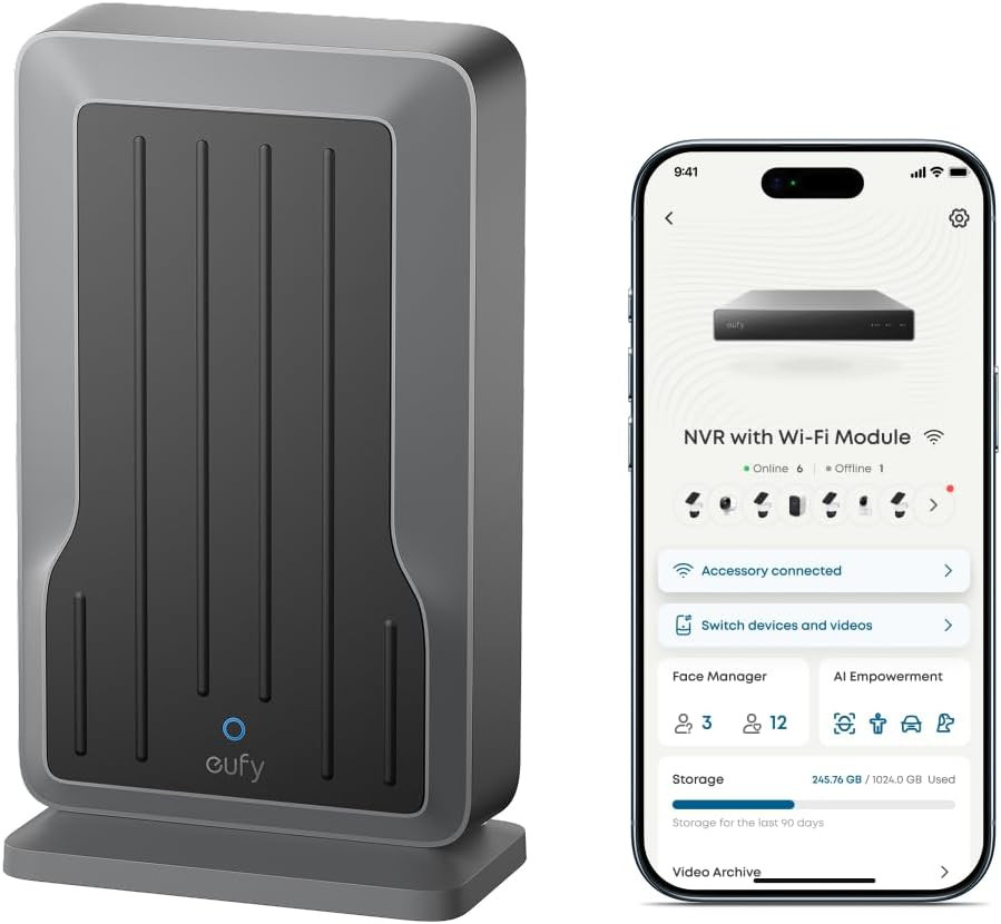 Eufy NVR Wi‑Fi Module, Only for Eufy Poe NVR System, Supports up to 16 Eufy Wi-F