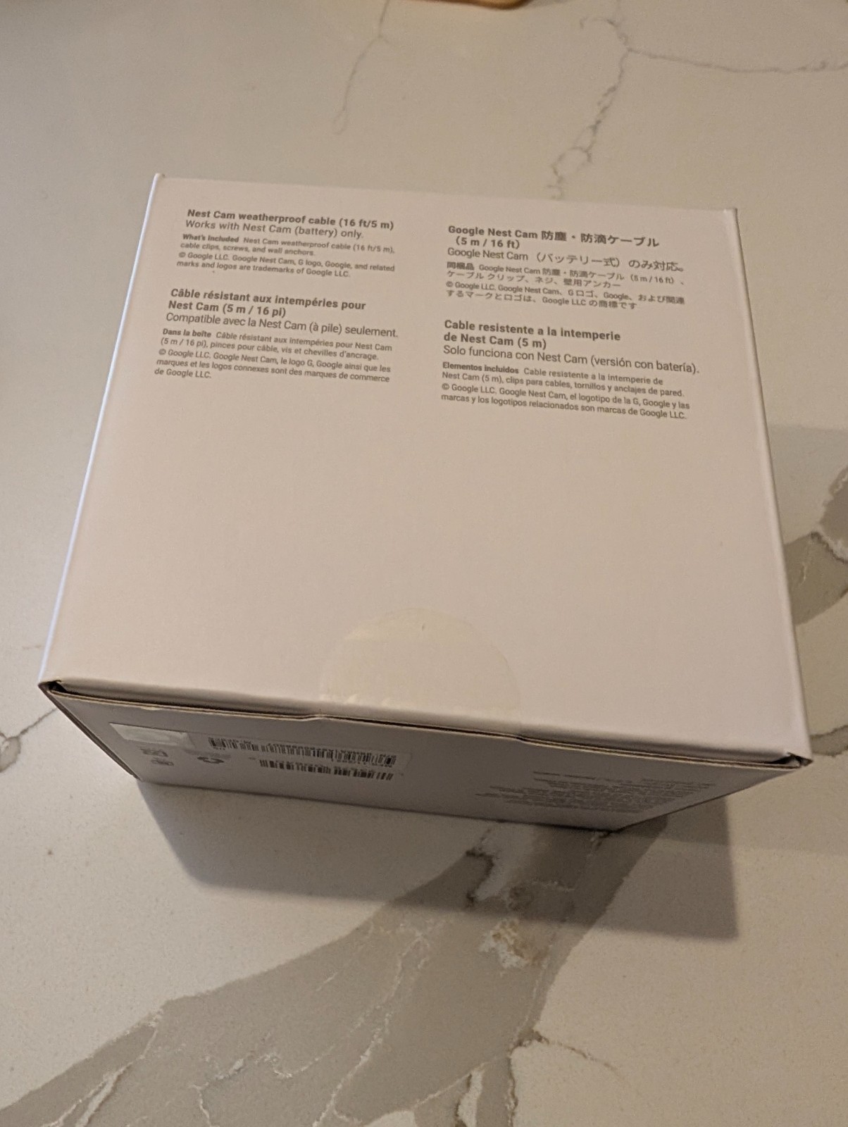 Google Nest Cam Weatherproof Cable for Nest Cam 16 feet- New and sealed