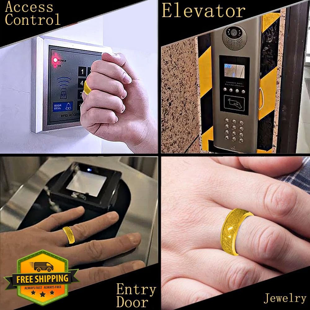 Gold Silver Ceramic T5577 Chip Ring 125kHz Rewritable Access KeyCard
