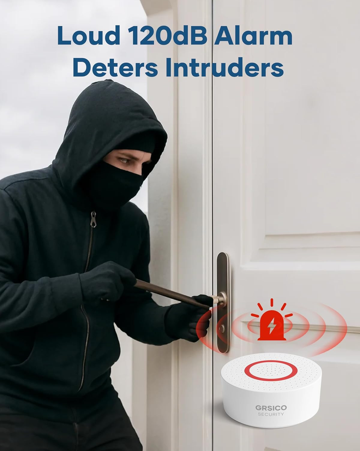 9-Piece Home Security System, Wifi Wireless Alarm System, 120Db Siren Alert, DIY