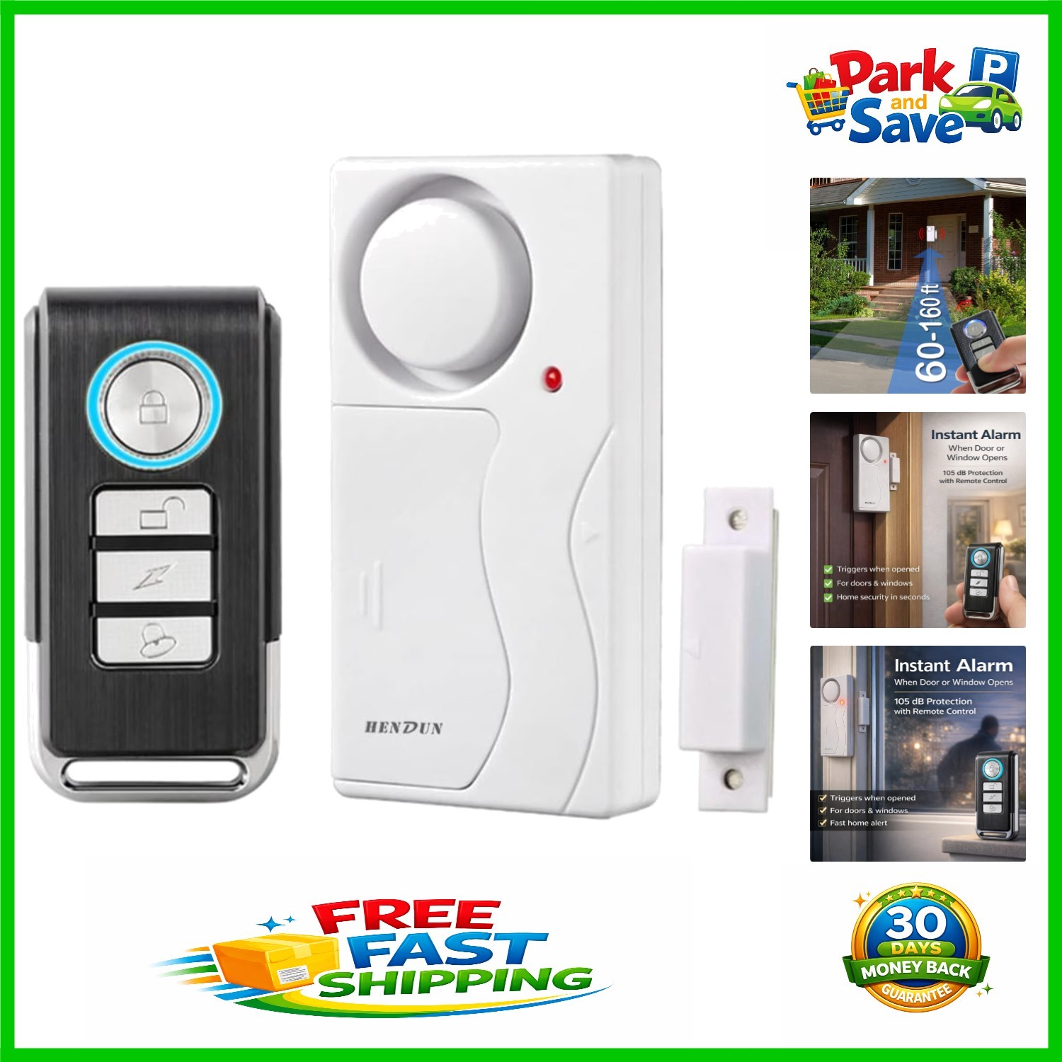 Magnetic Wireless Door and Window Alarm with Remote Control – Child Safety Alert