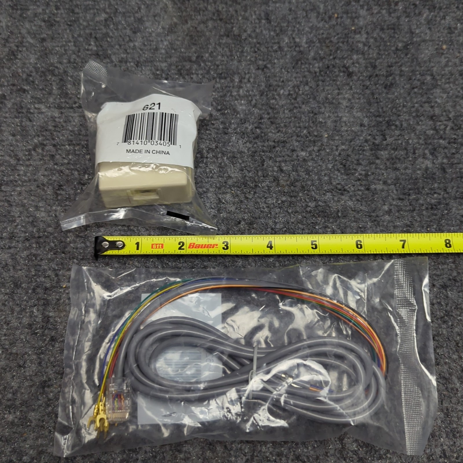 2x PC Honeywell Home Resideo 620 7′ Telco Con Cord + 621 RJ31X Telephone Jack