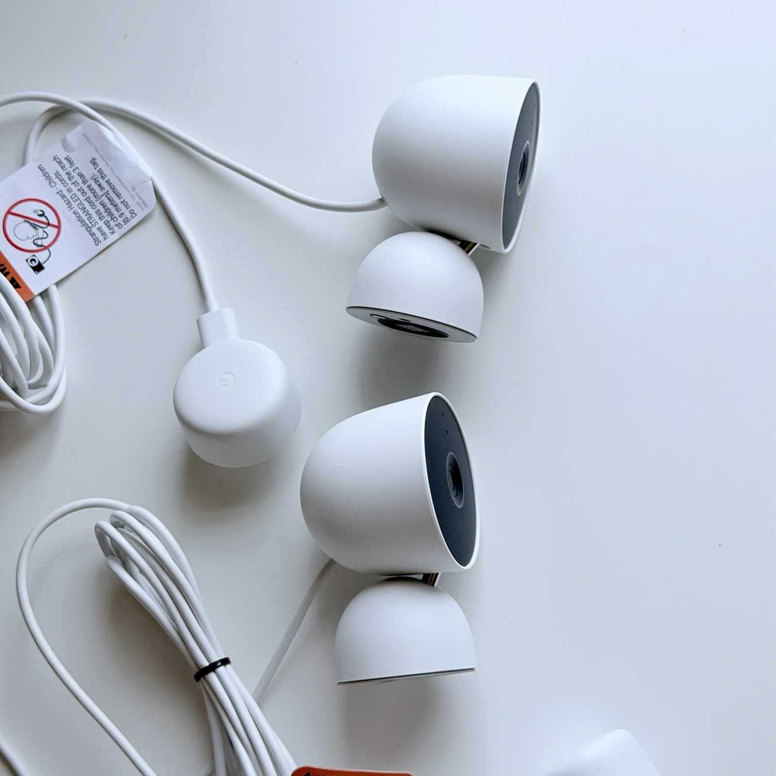 2-Pack Google Nest Security Cam Indoor 1080p Wired GJQ9T (White Snow) 2nd Gen