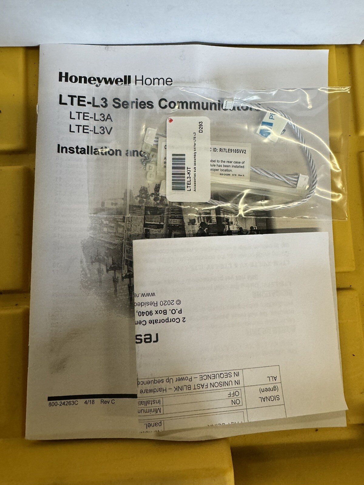 Honeywell Home LTE-L3V Lynx L3000 LTE Communicator Verizon Home Security / NEW