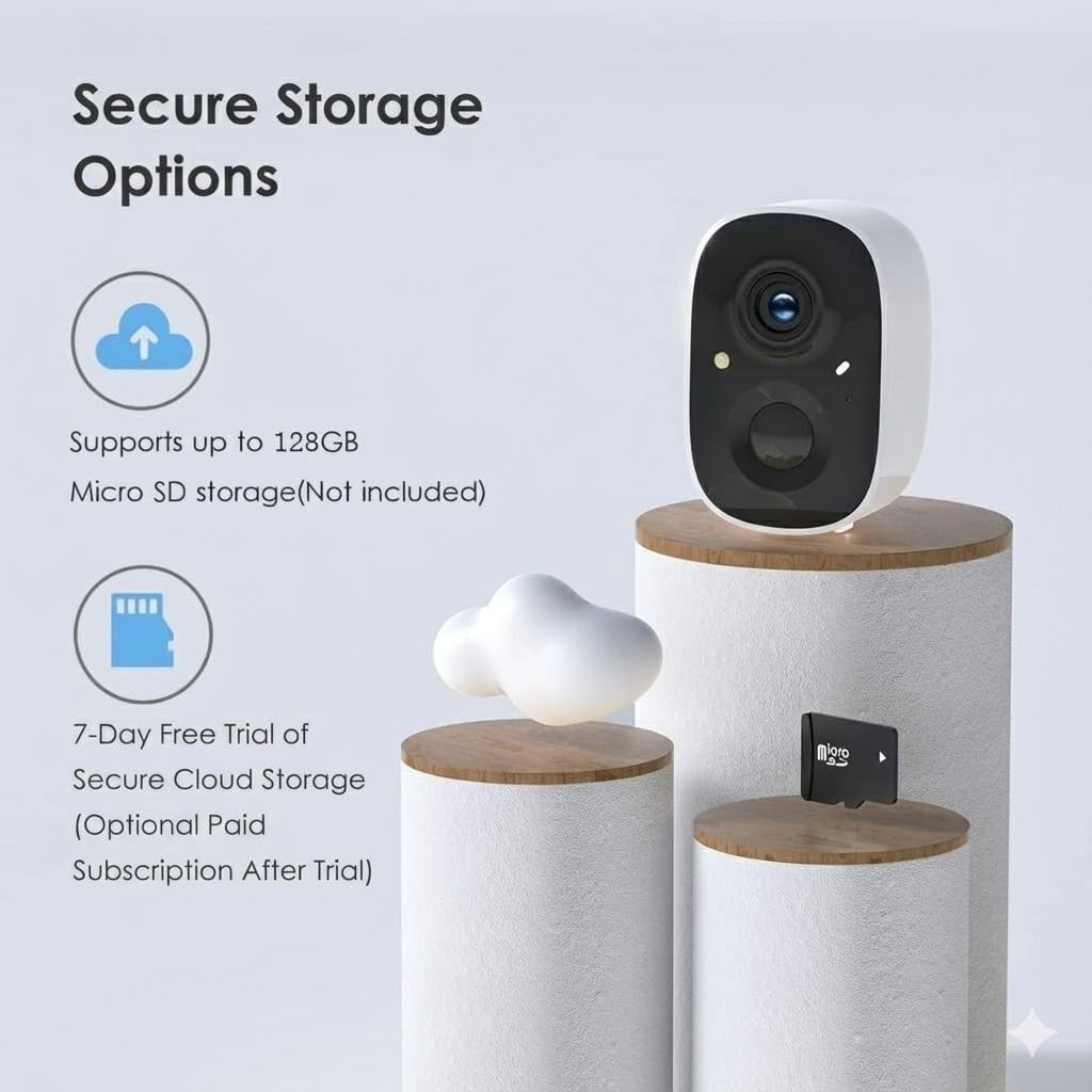 GMK Security Cameras Wireless Outdoor 4 4 Count Standard (Pack of 1), White