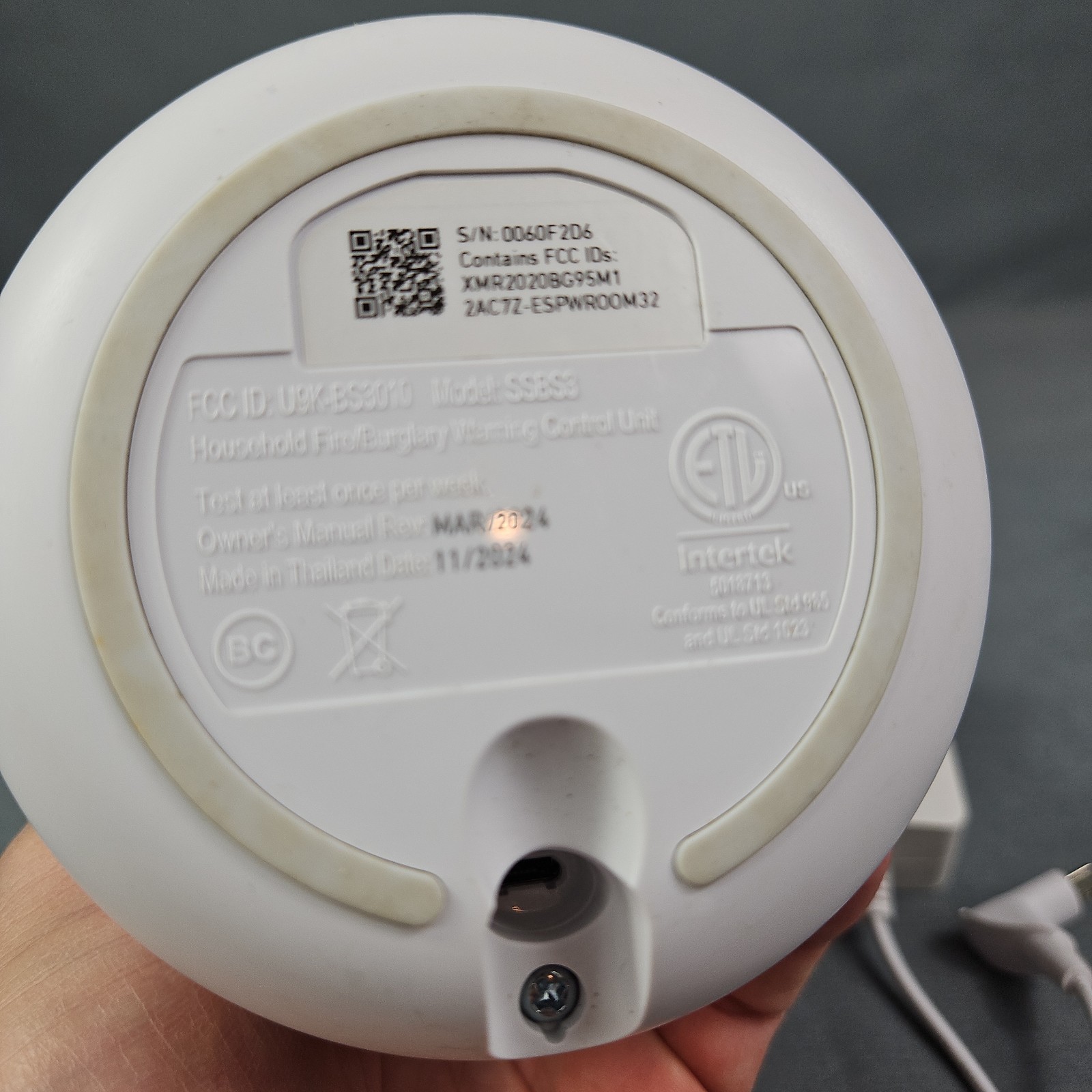 SimpliSafe SSBS3 Home Security Base Station Only With Power Cord