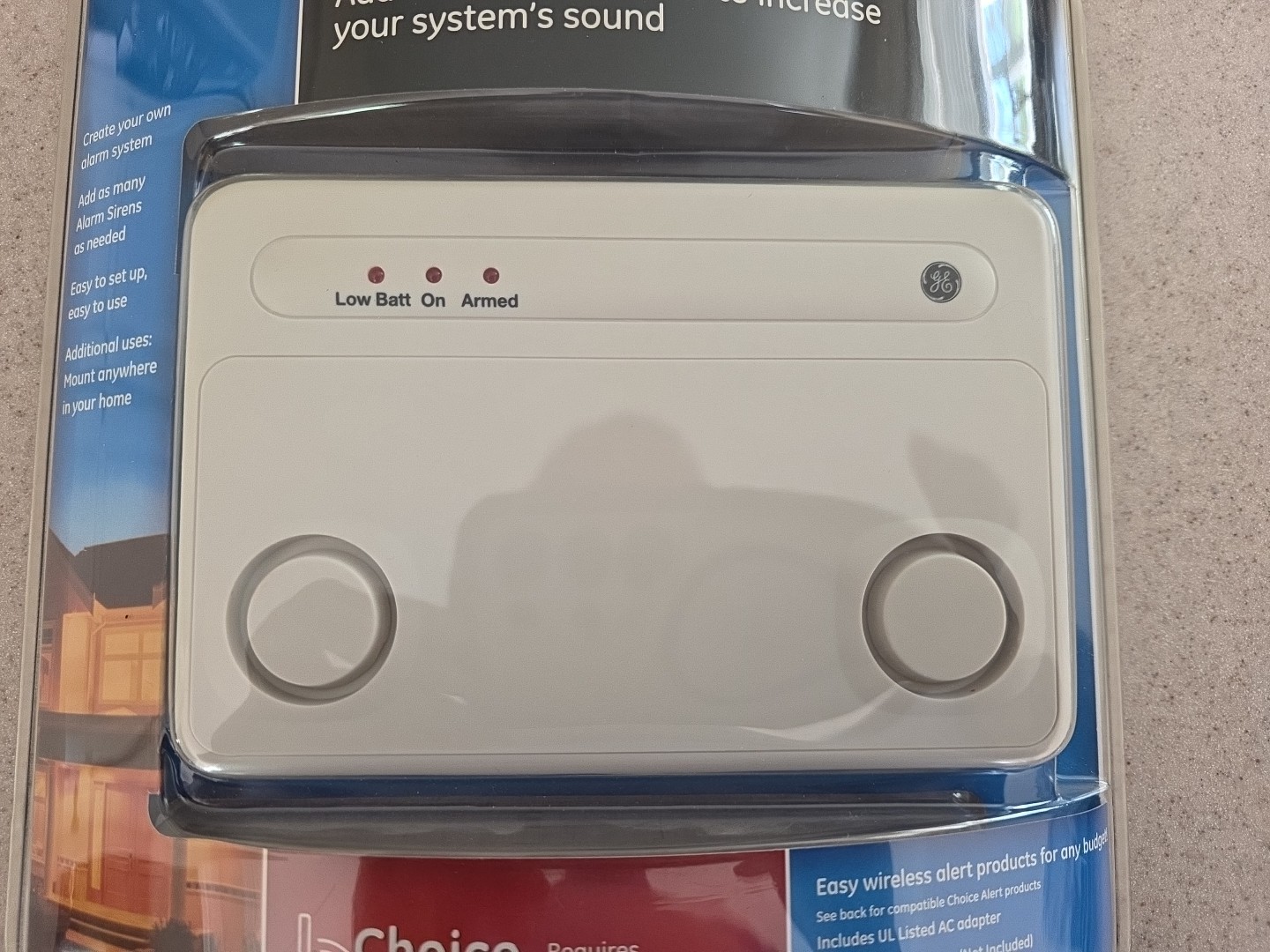 GE Choice Alert Wireless Alarm Siren 45136 New Sealed NIB Add-on 130dB
