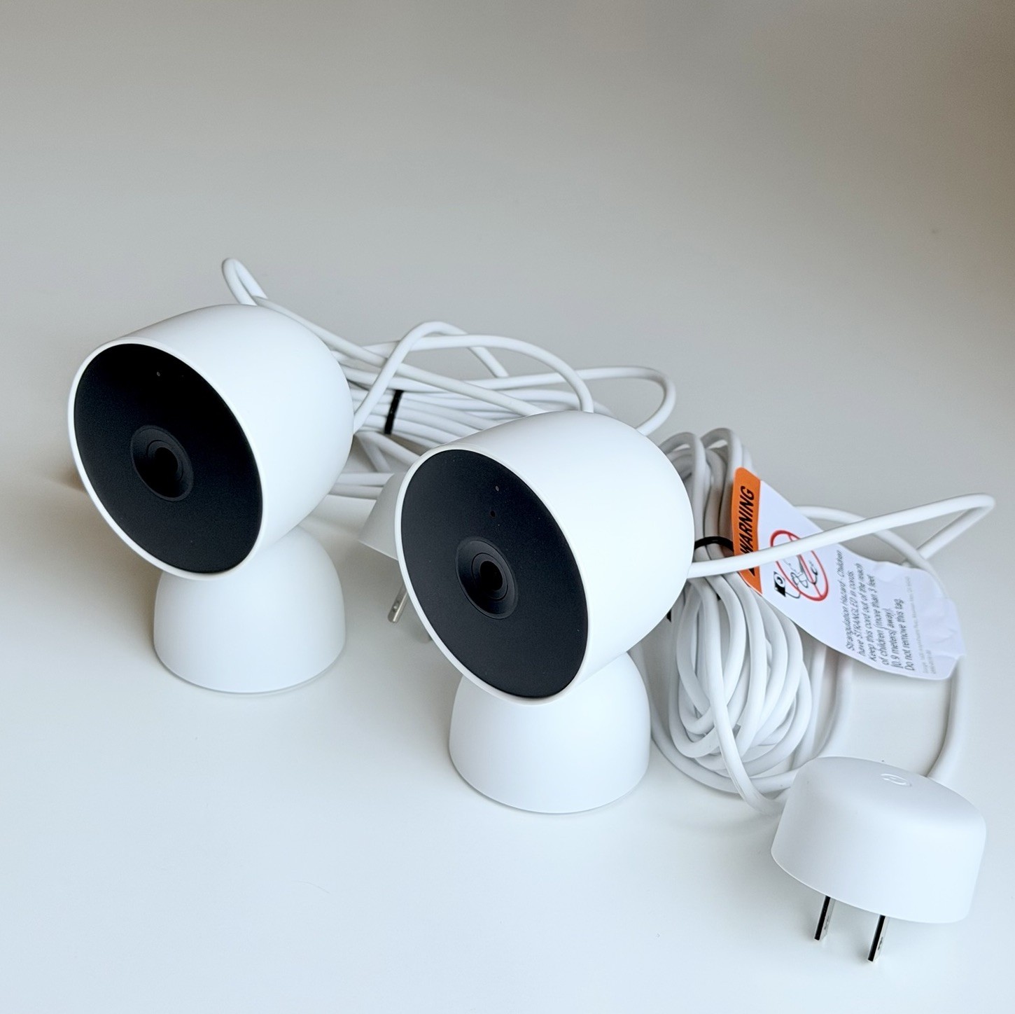 2-Pack Google Nest Security Cam Indoor 1080p Wired GJQ9T (White Snow) 2nd Gen