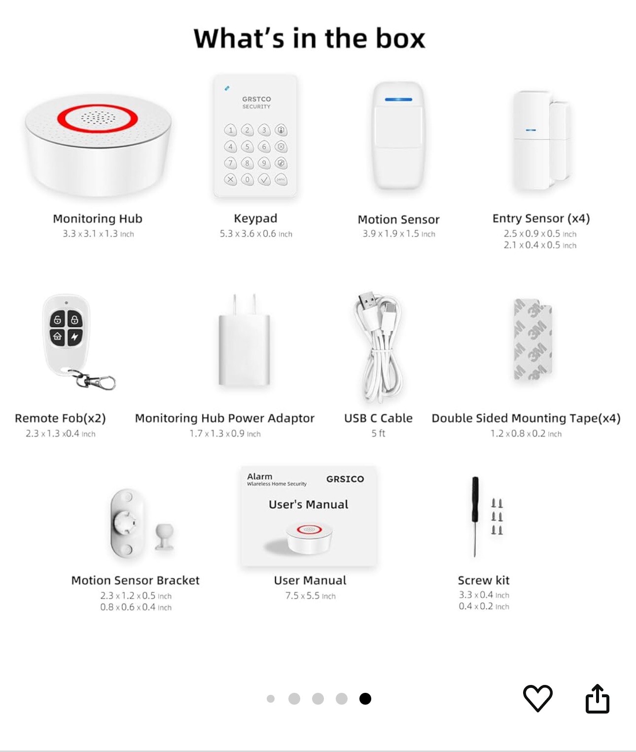 Alarm System for Home Security, GRSICO. 9 Piece