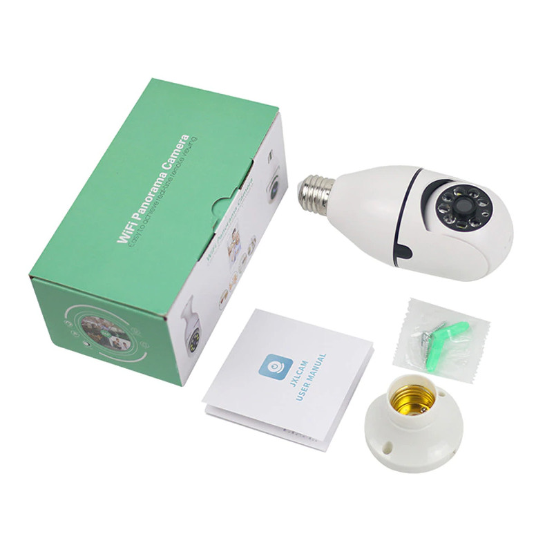 360° Panoramic WiFi IR IP E27 Light Bulb Camera 1080P Night Smart Home Wireless