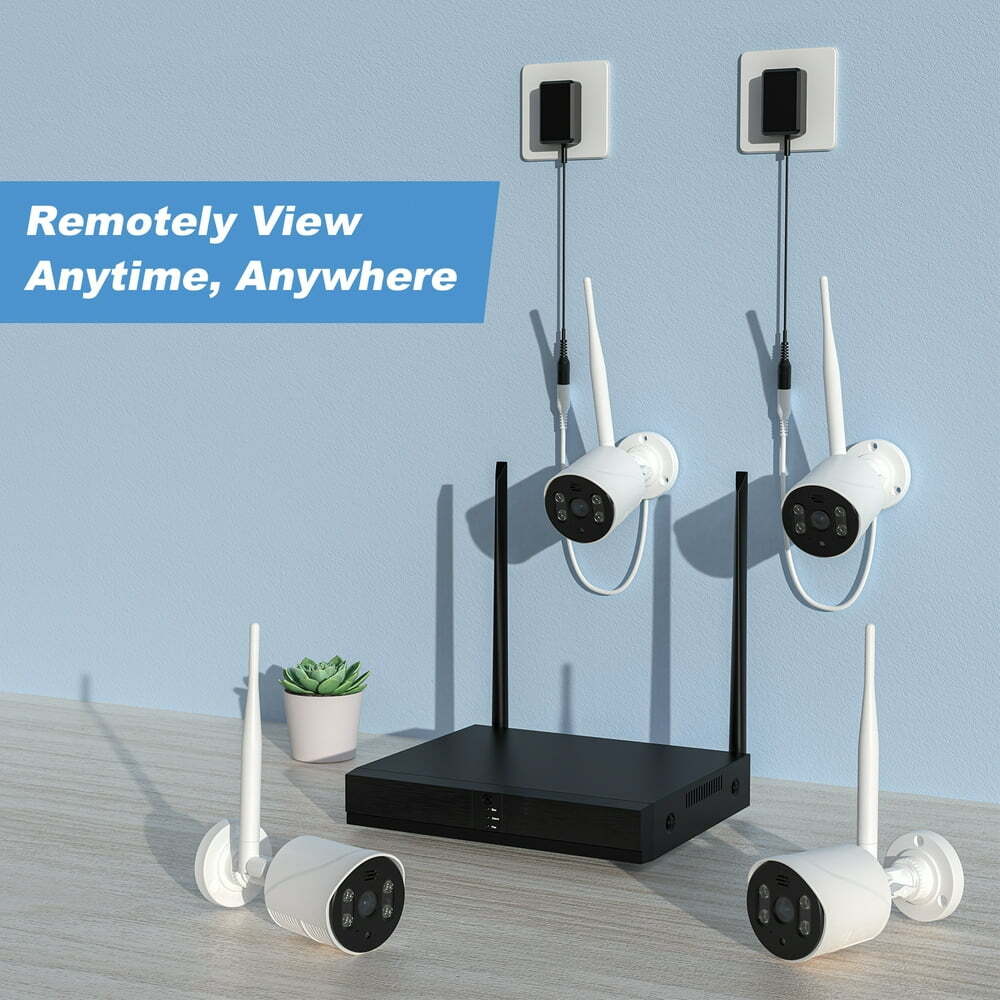 TOPVISION 4Pcs Security Wired Camera System, 8CH 3MP NVR Home Security, 1080P IP