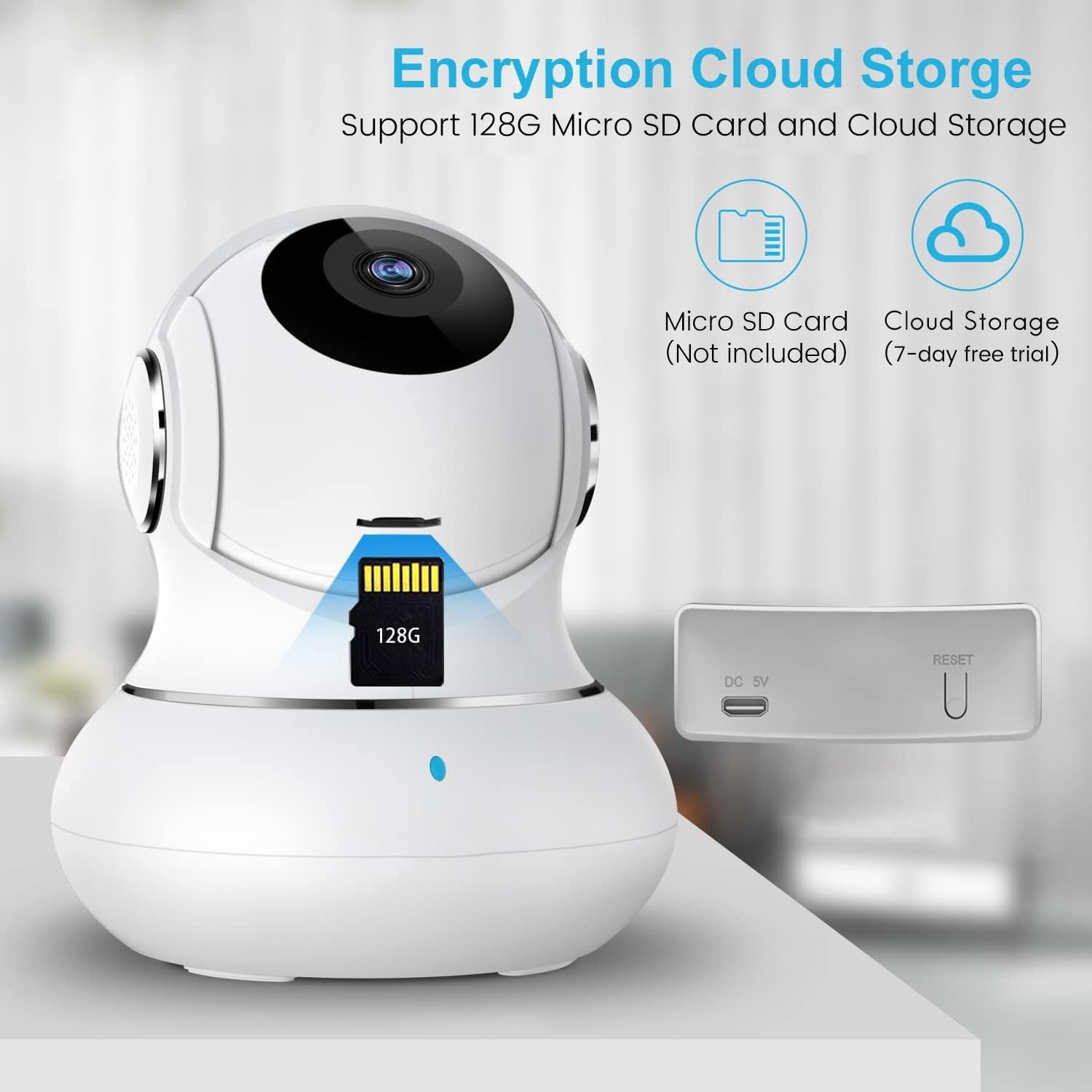 litokam Indoor Security Camera 4 Pack, 360° WiFi Cameras 4 Pack-2.4GHz, White
