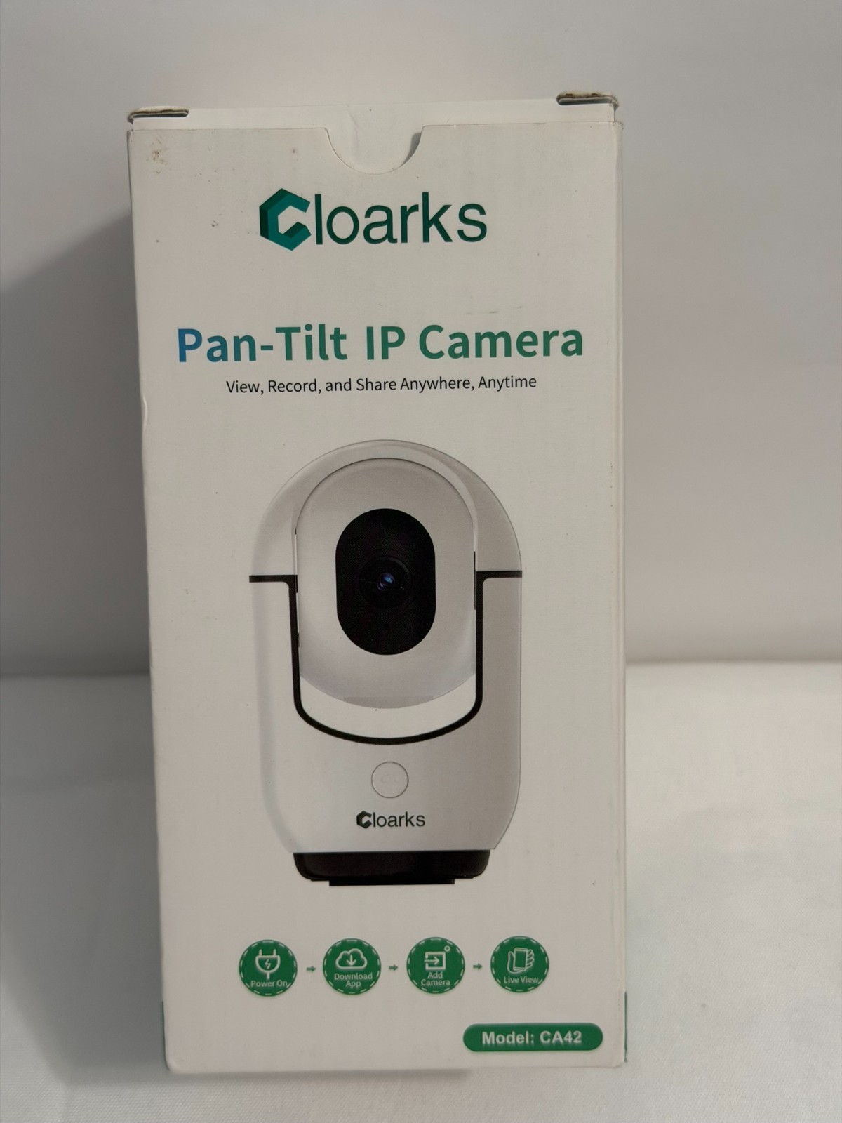 Cloarks Pan/Tilt Camera Color Night Vision 2-Way Audio White