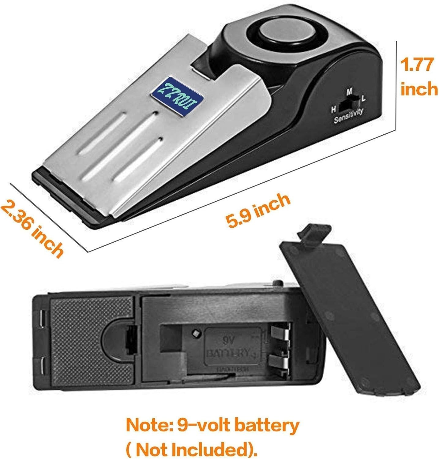 Portable Door Stop Alarm with 120dB Siren for Home Security & Travel Safety