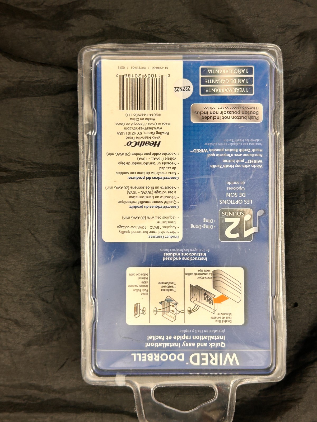Heath Zenith Wired Doorbell Chime 12 Sounds Mechanical Tone Bar m