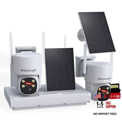 3MP F1.0 Aperture True Full Color Night Vision 2-Cam Kit 5G/2.4G WiFi 2pcs+64GB