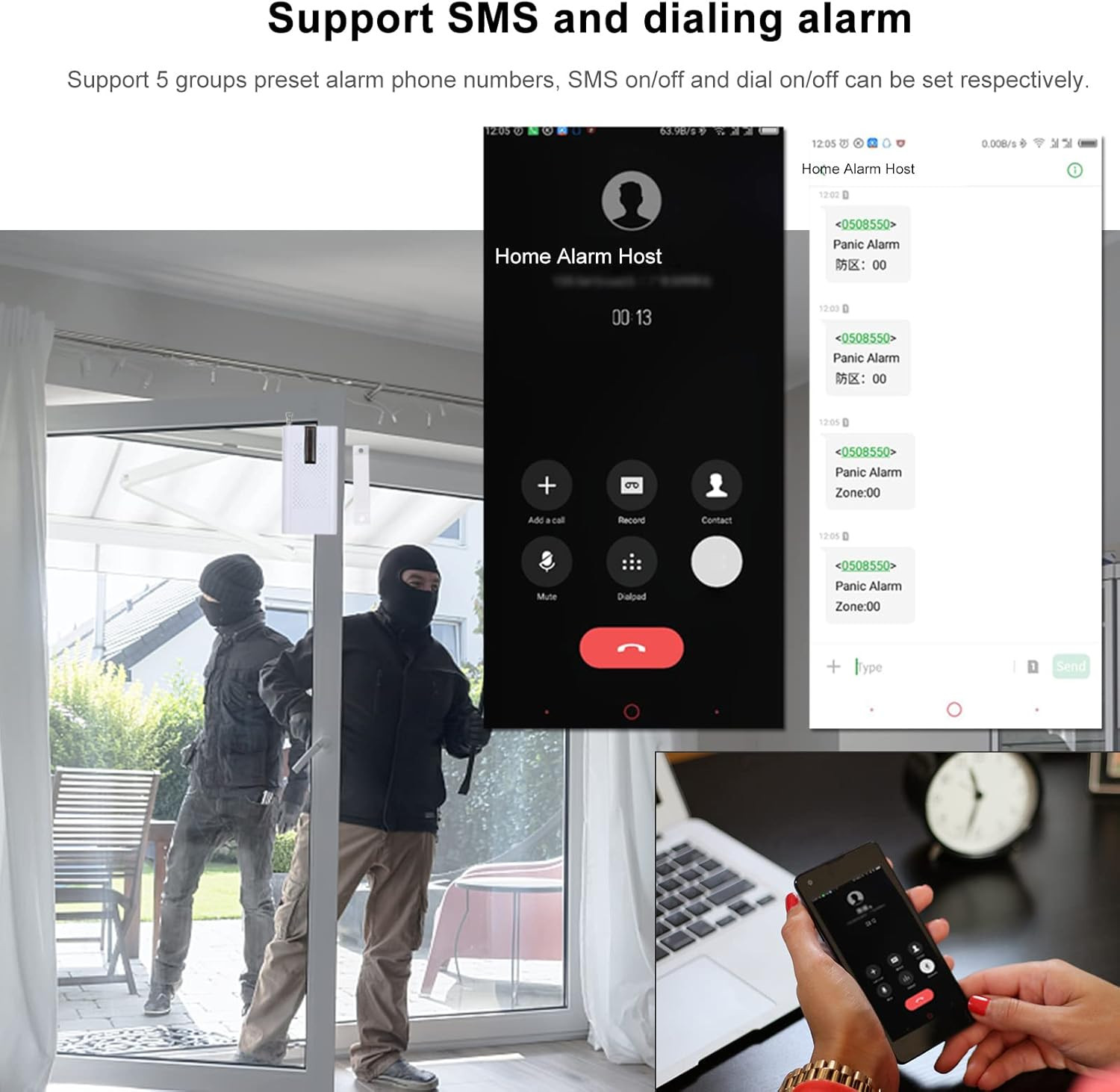 Wifi GSM Home Alarm Security System, 2.4In LCD Wireless DIY Smart Home Burglar S