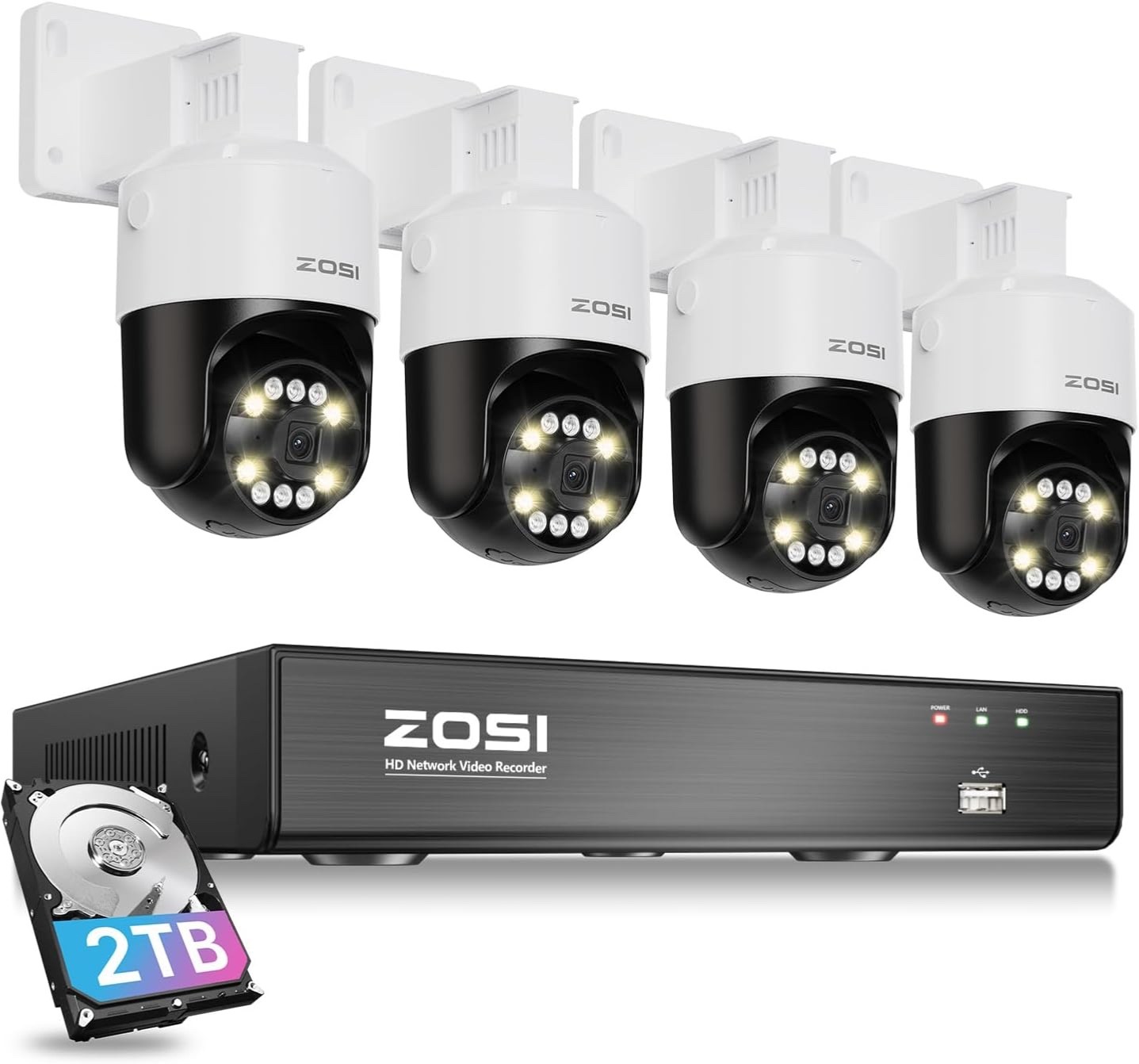 Zosi security camera system 4k – 8 Channels, 4 Cameras
