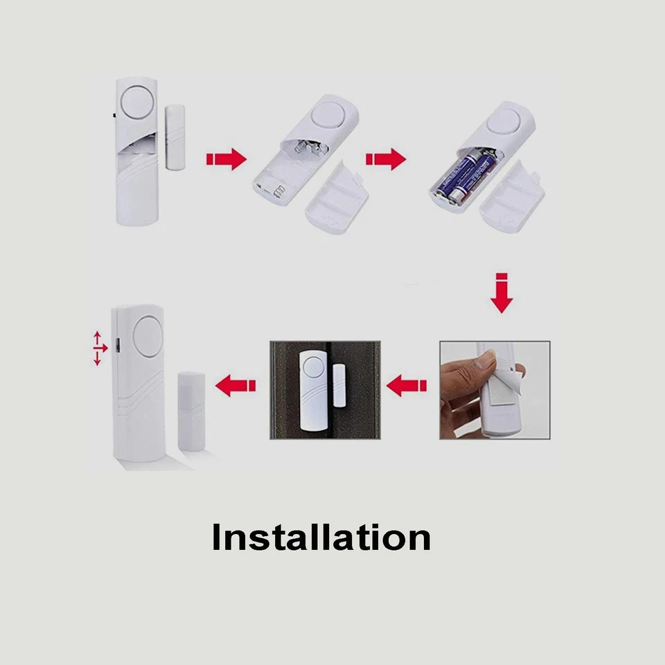4 Home Safety Burglar Alarm Wireless System Security Device Door Window Sensor