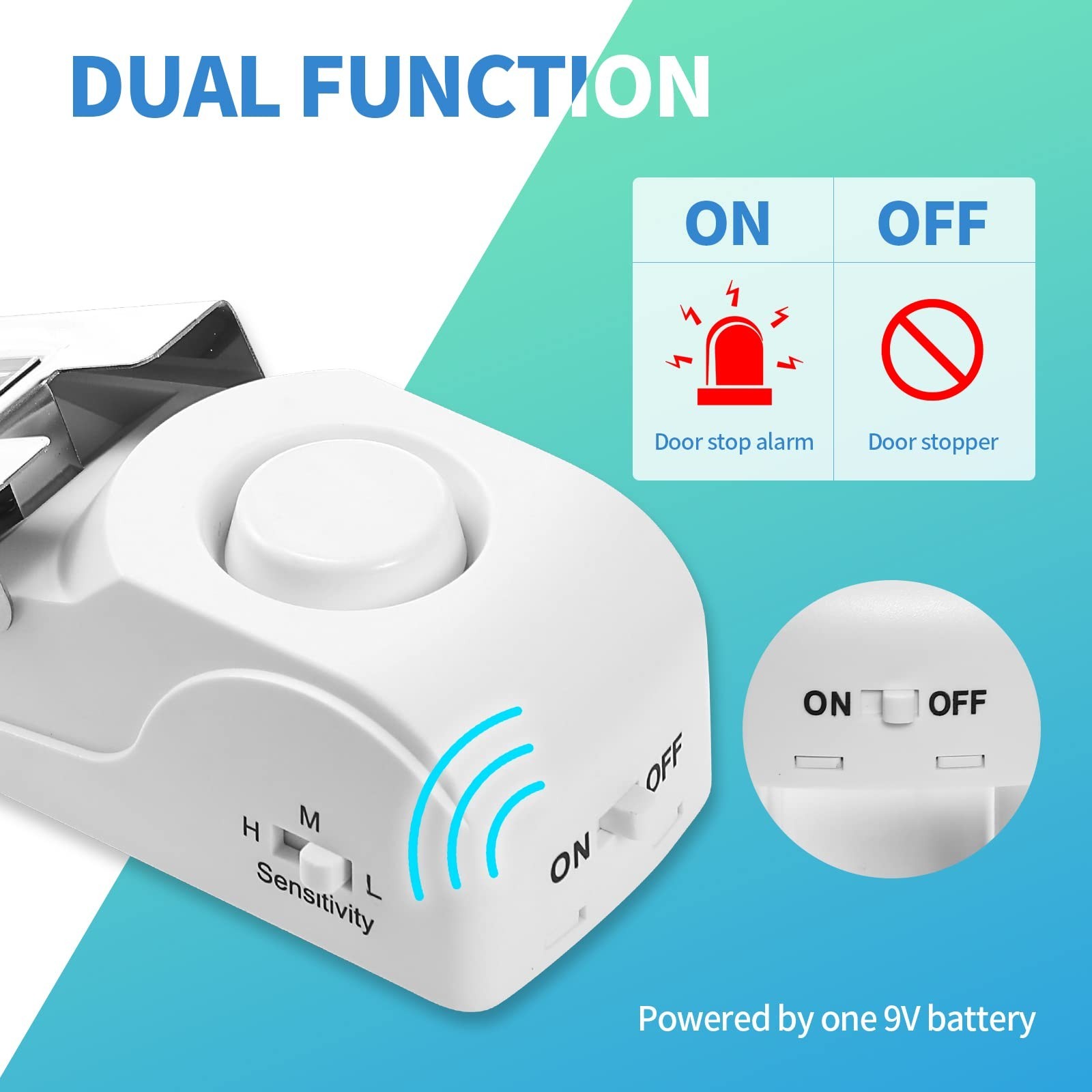 120DB Door Stop Alarm – Security Door Stopper Wedge for Home & Travel (4 Pack)