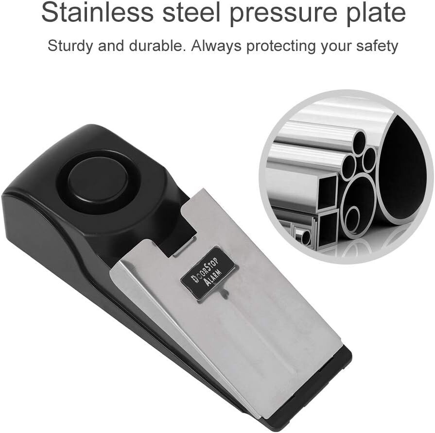 Wireless Travel Door Stop Alarm Portable Security Alert Wedge Stopper Hotel Bx22