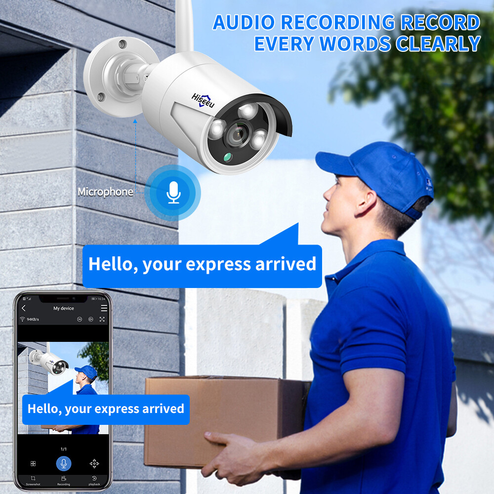 2K 8CH NVR Outdoor Wireless Security Camera System WIFI IP With 3TB HDD AHD