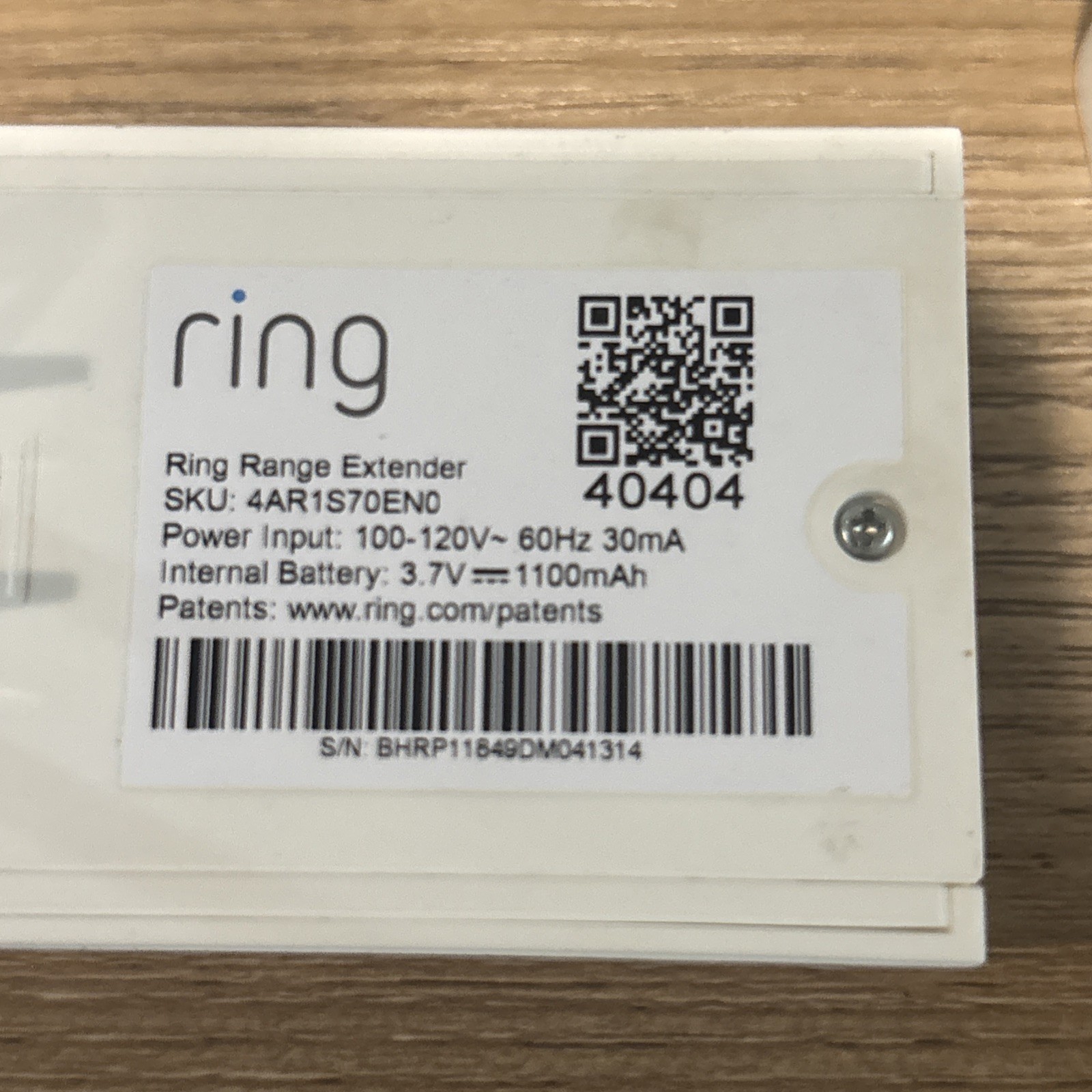 Ring Alarm Range Extender Wifi Home Security Systems 5AT2S8 White 4AR1S70EN0