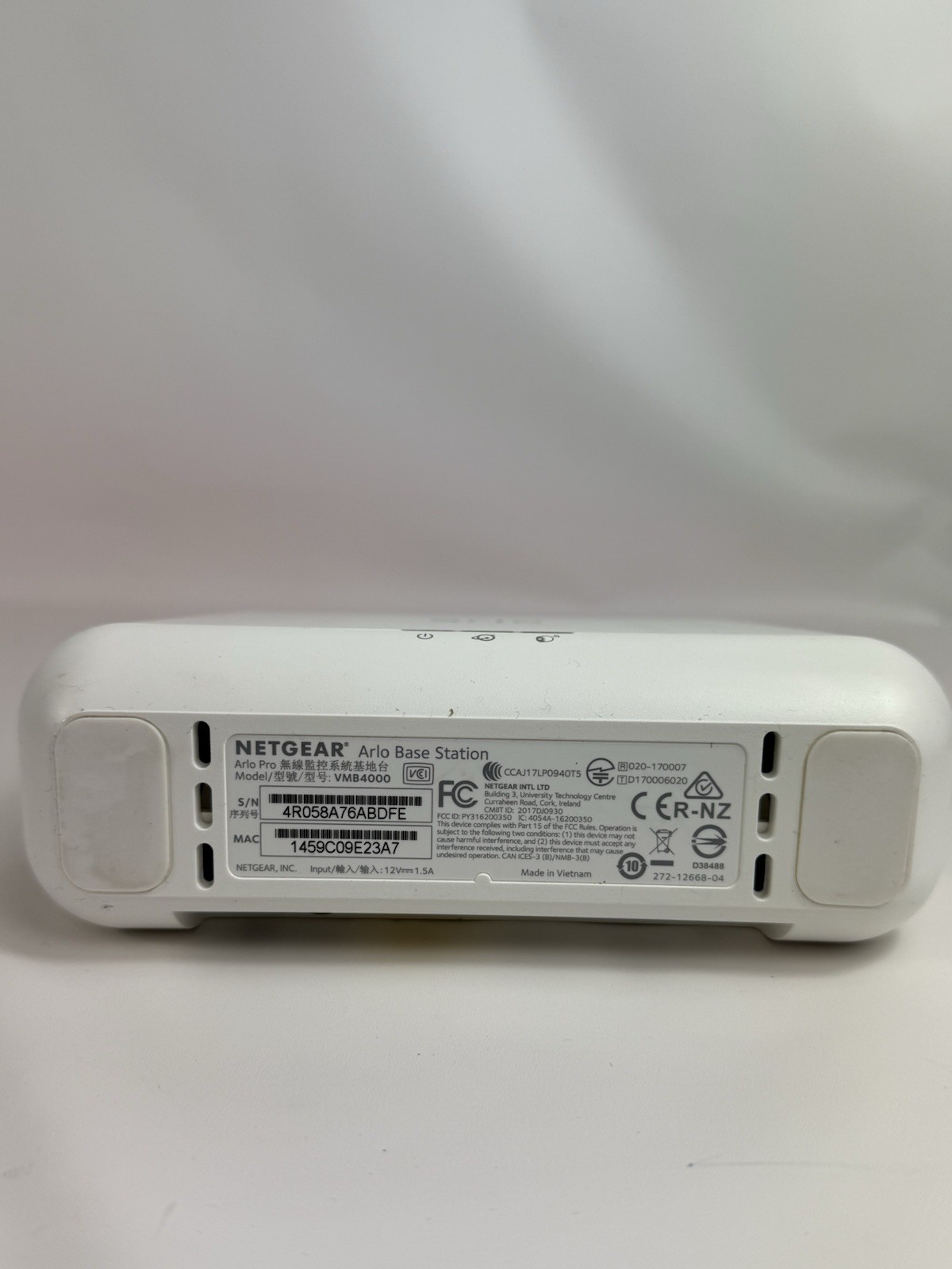 Netgear Arlo Pro Base Station VMB4000 Smart Home Hub No Power Cord