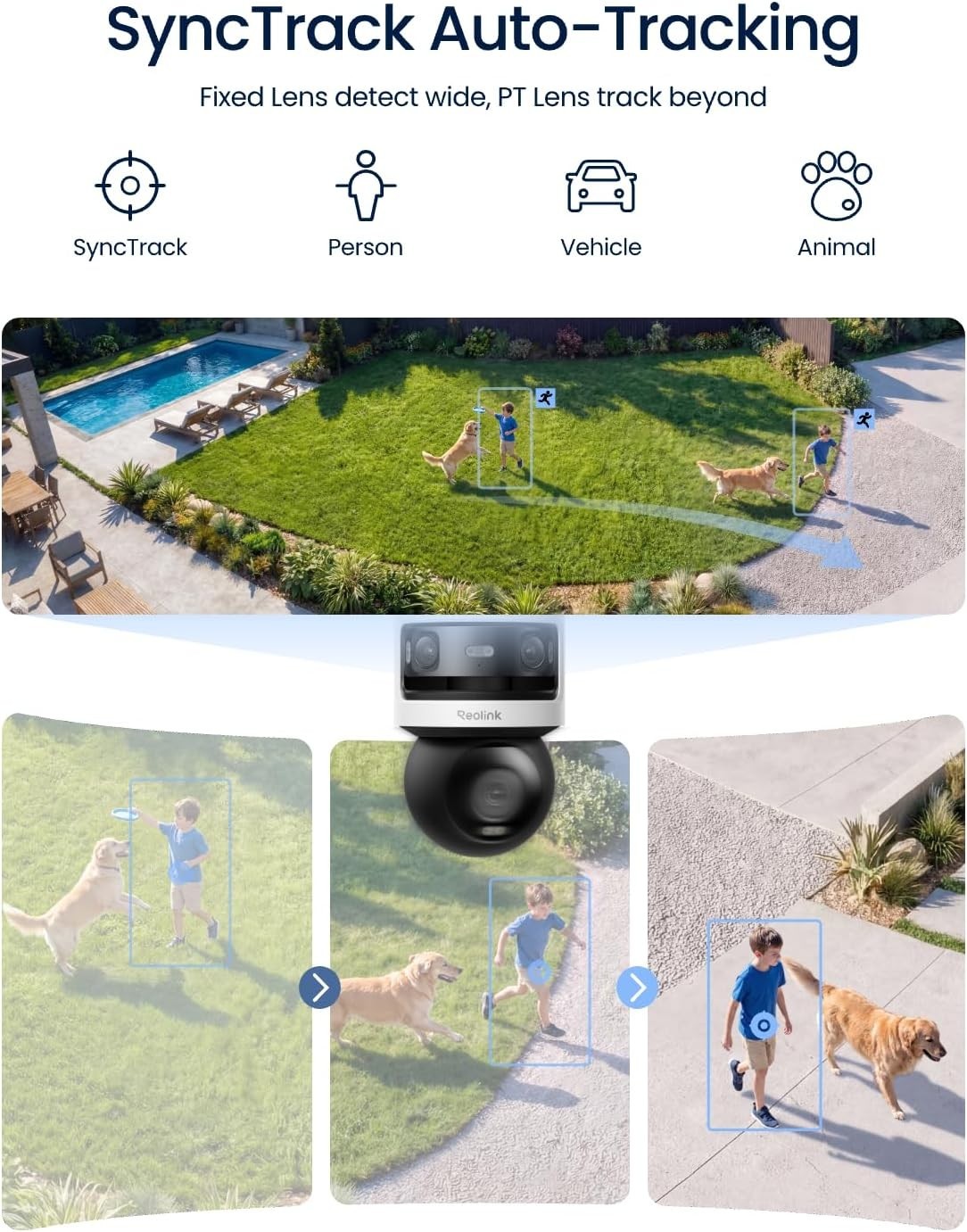 Reolink 10MP+8MP Triple-Lens Outdoor Security Camera WiFi 6 Pan-Tilt AI Tracking