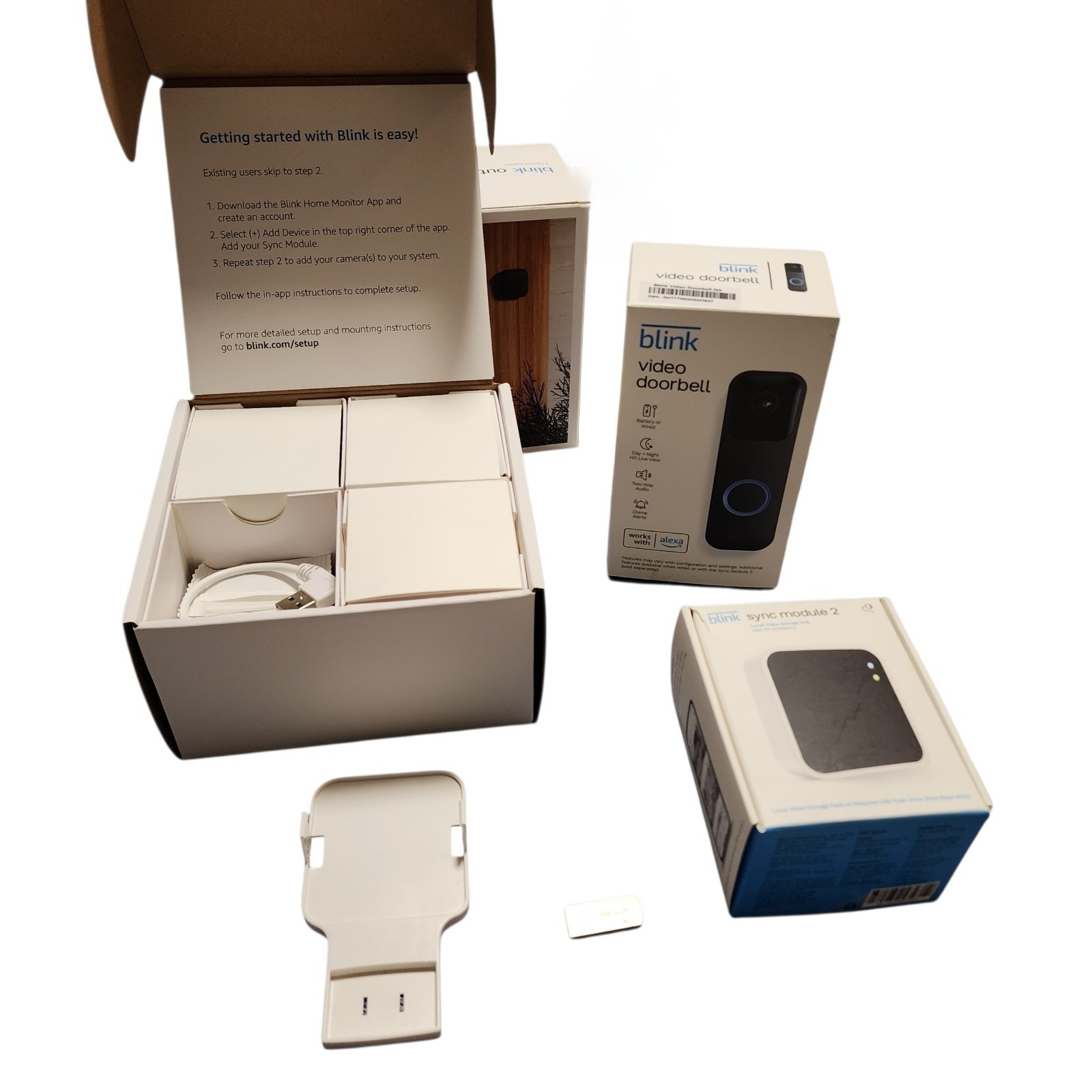Blink Outdoor 4 Security Camera 3-Pack Doorbell Sync Module Black Home Security