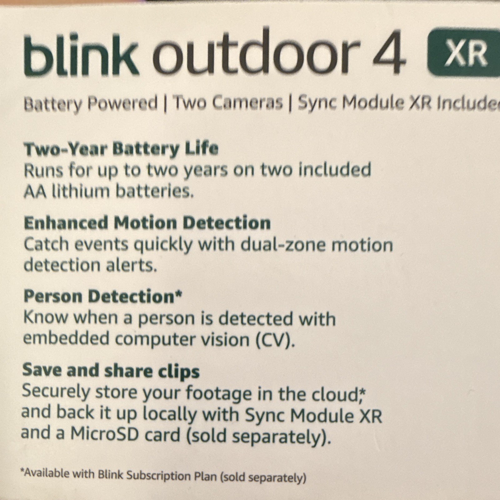 Blink Outdoor 4 XR 2-Cam Wireless Wi-Fi Battery Kit w/ Sync Module XR