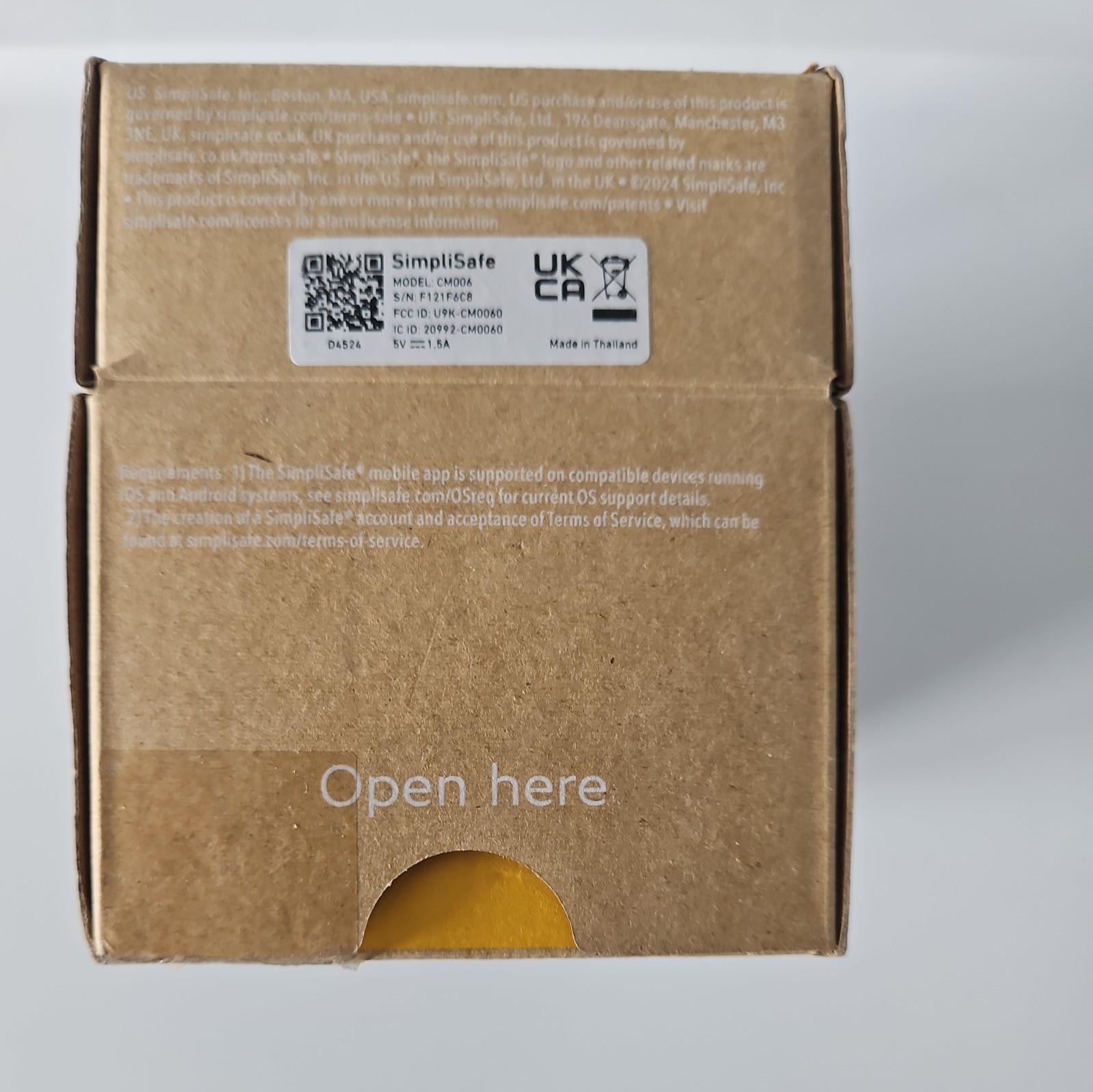 SimpliSafe Smart Alarm Wireless Indoor Security Camera CM006 Sealed Box New 3B