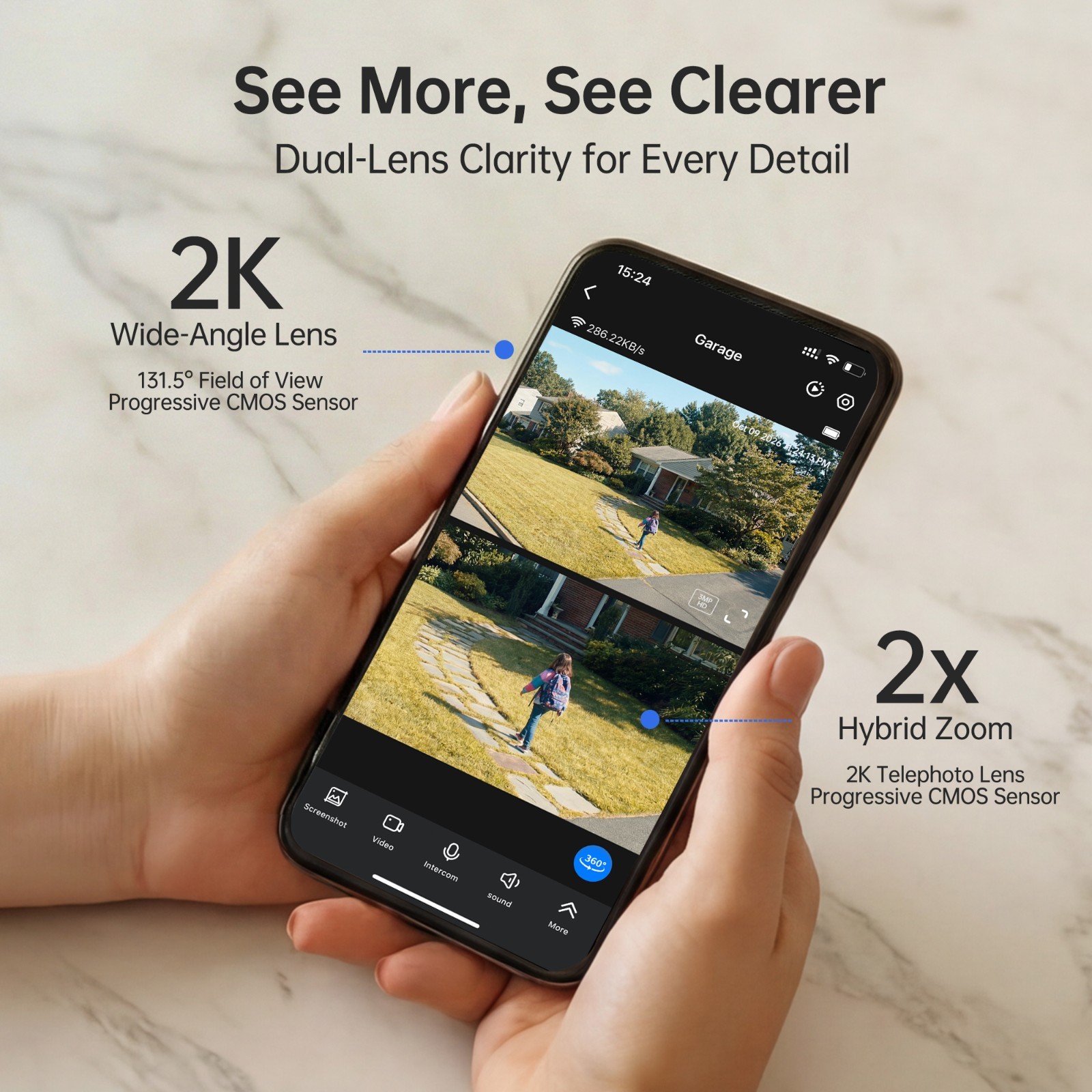 4-Pack Dual-Lens Security Cameras Wireless Outdoor Home Security Camera System