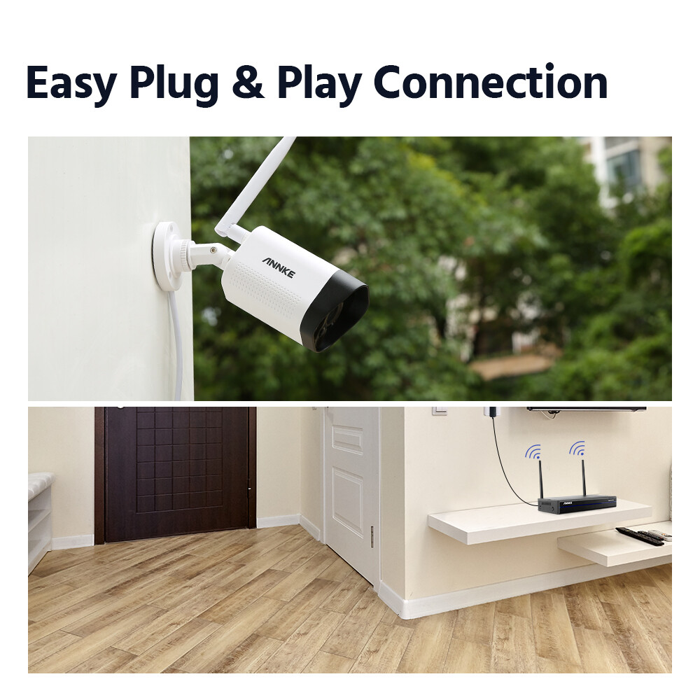 ANNKE 2x 3MP Wireless Outdoor Security IP Camera WIFI Audio Recording for N48WHR