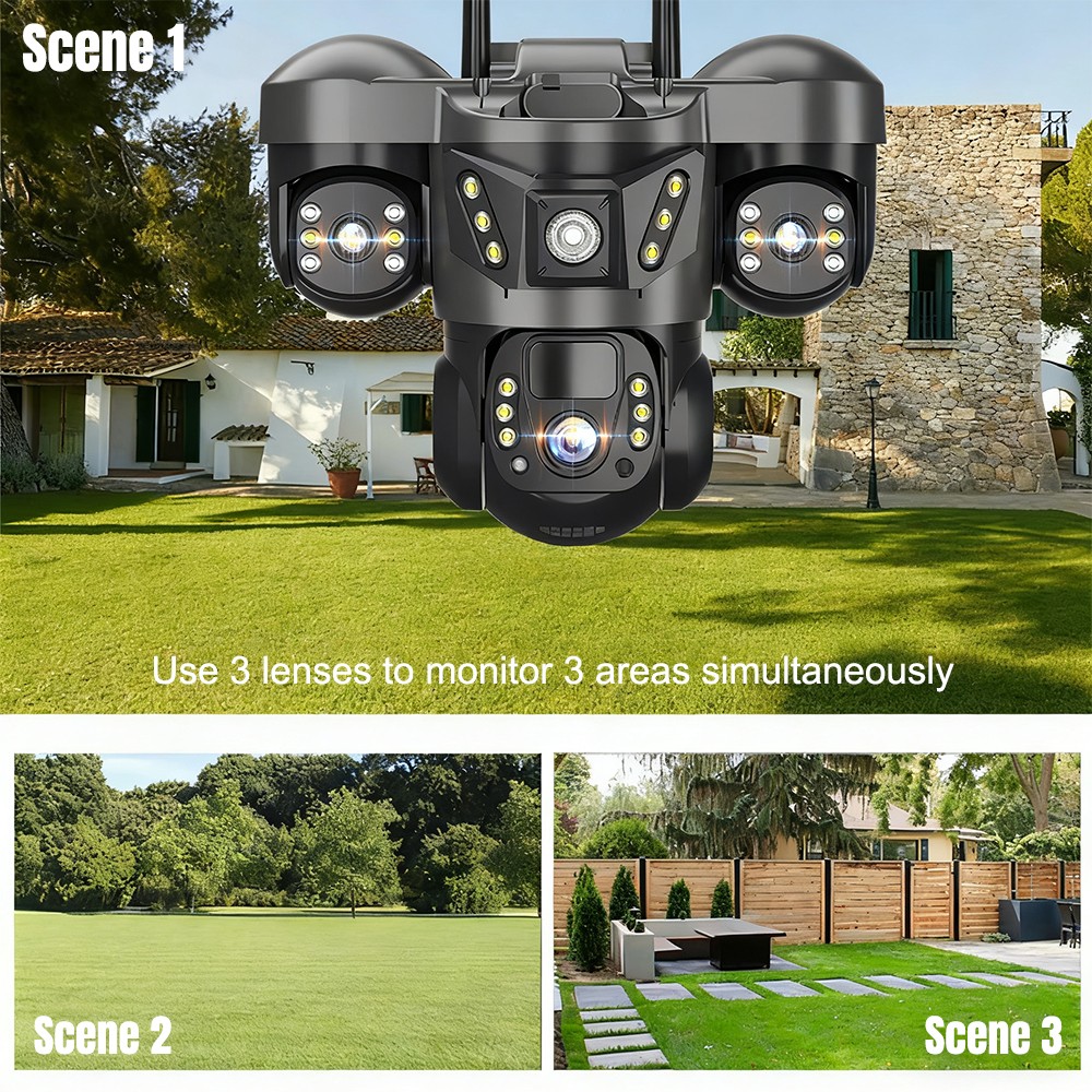 Solar Battery Powered Wireless WiFi Outdoor Pan/Tilt Home Security Camera CCTV