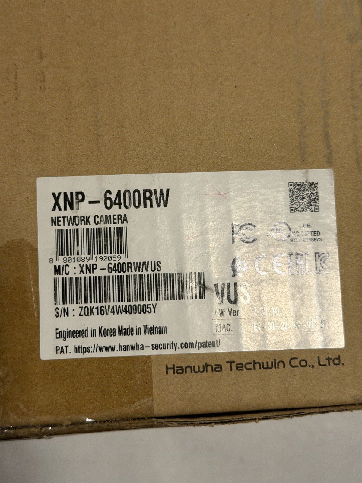 Hanwha Techwin XNP-6400RW 2MP HPoE PTZ IP66 NW IP Security Camera – Brand New