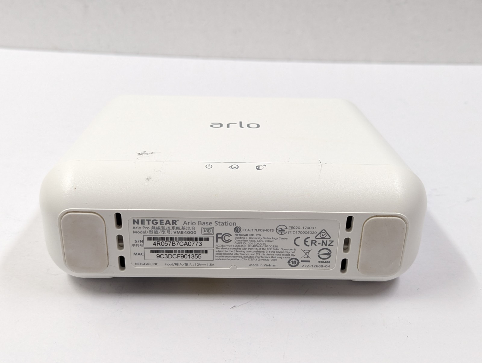 NetGear Arlo Pro VMB4000 Wireless Security Camera Base Station w/ AC Adapter