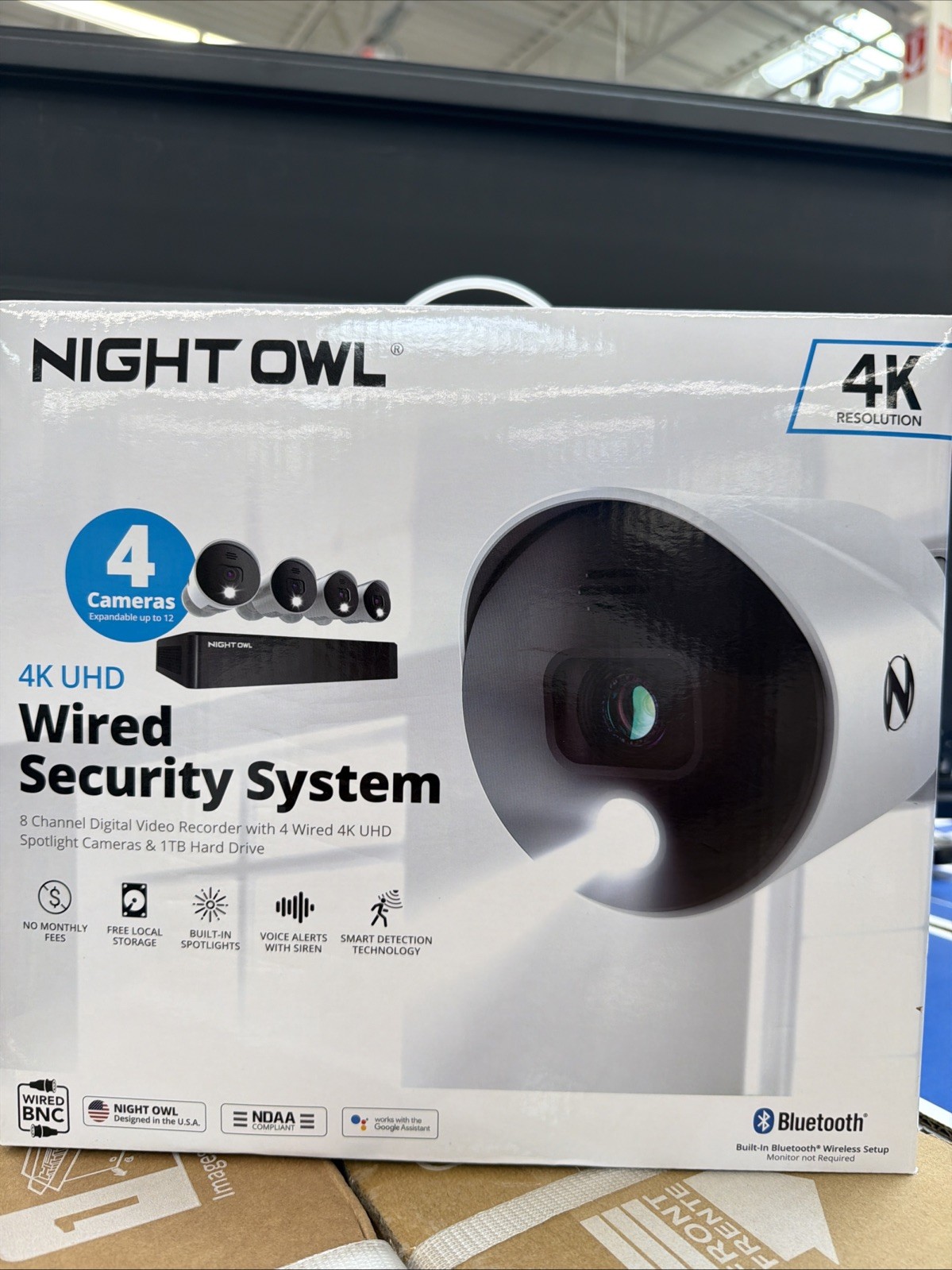 Night Owl UHD 1TB HDD 8 Channel Bluetooth Camera System – White (WM-BTD881-4LSA)